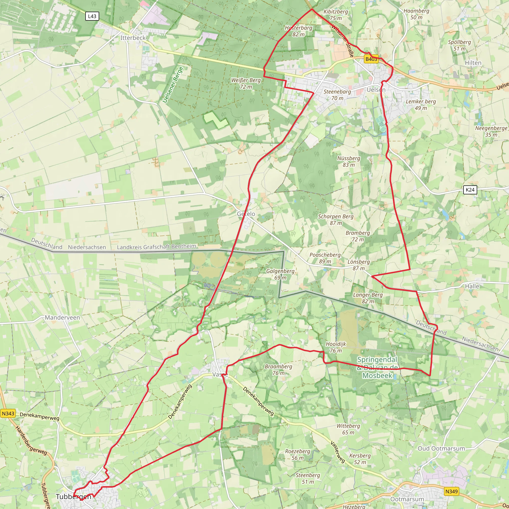 Manderheide and Hezingerveld Loop mobile static map