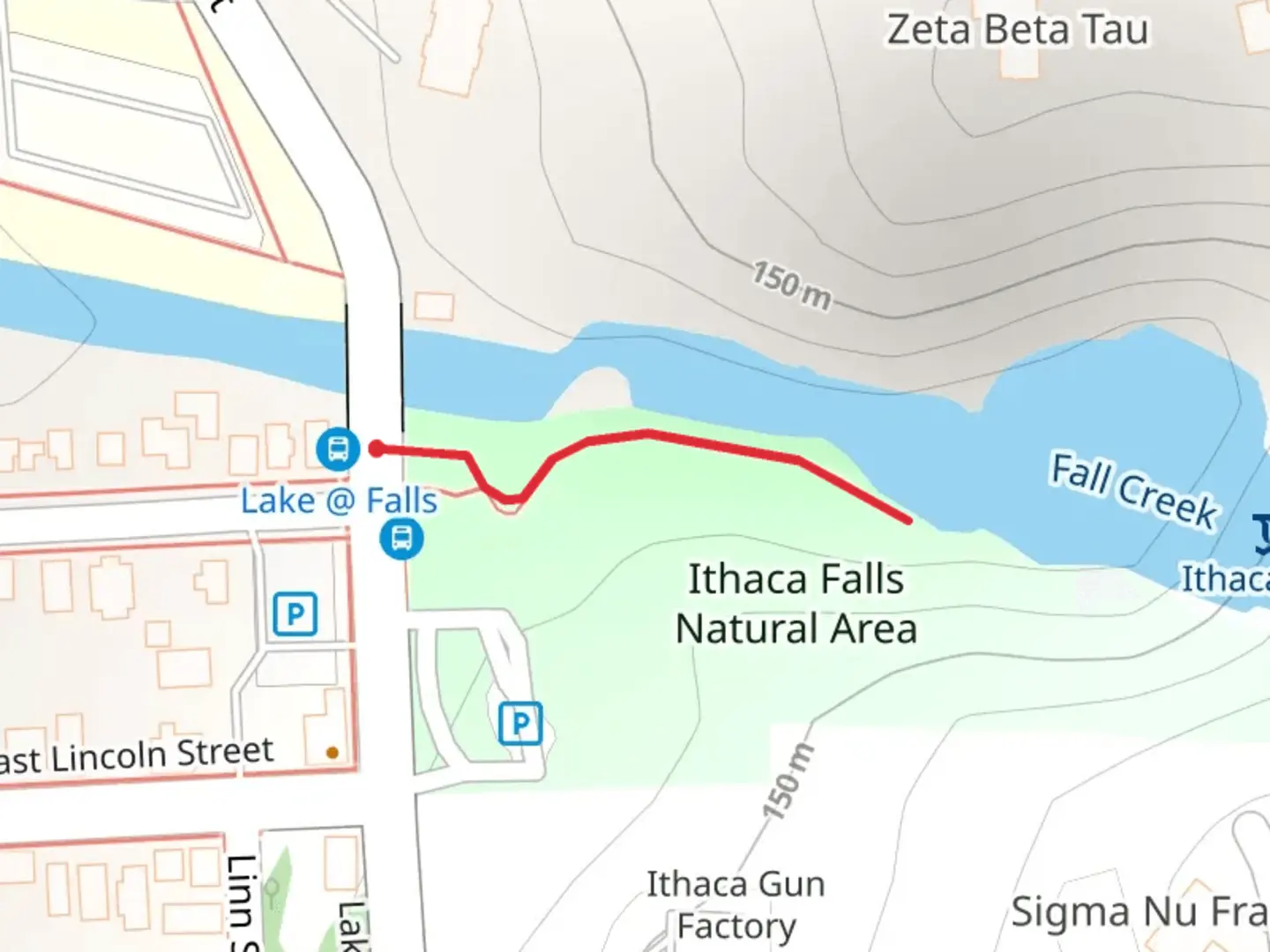 An image depicting the trail Ithaca Falls Trail and its surrounding area.