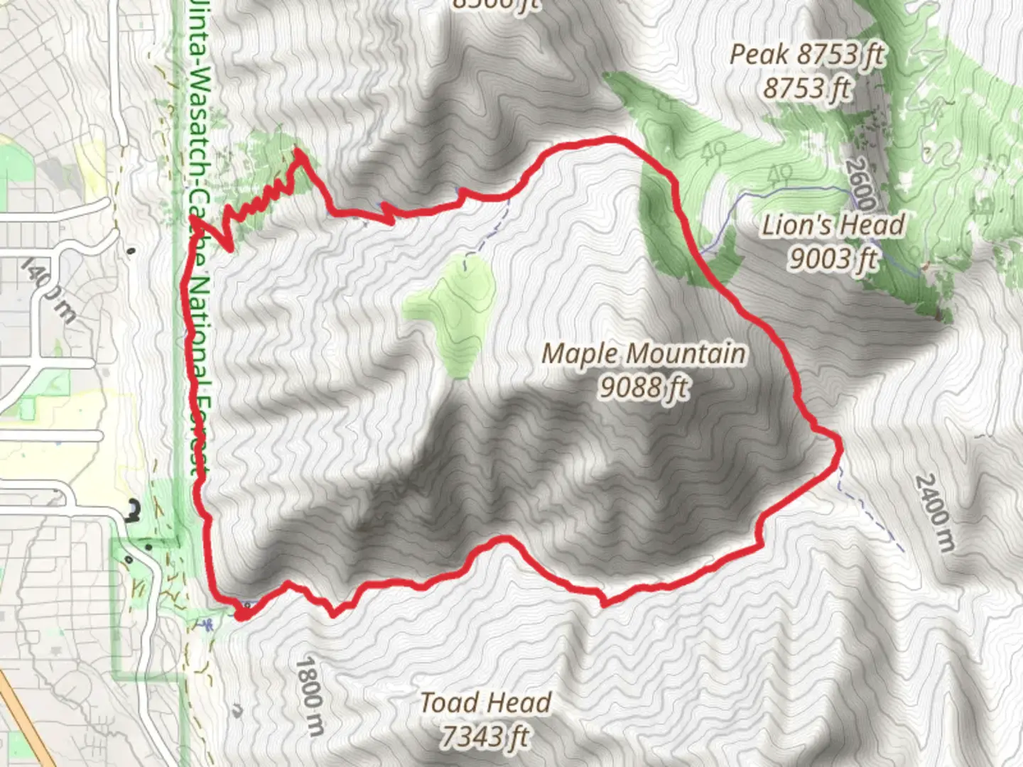 An image depicting the trail Slate Canyon Trail and Side Canyon Trail and its surrounding area.