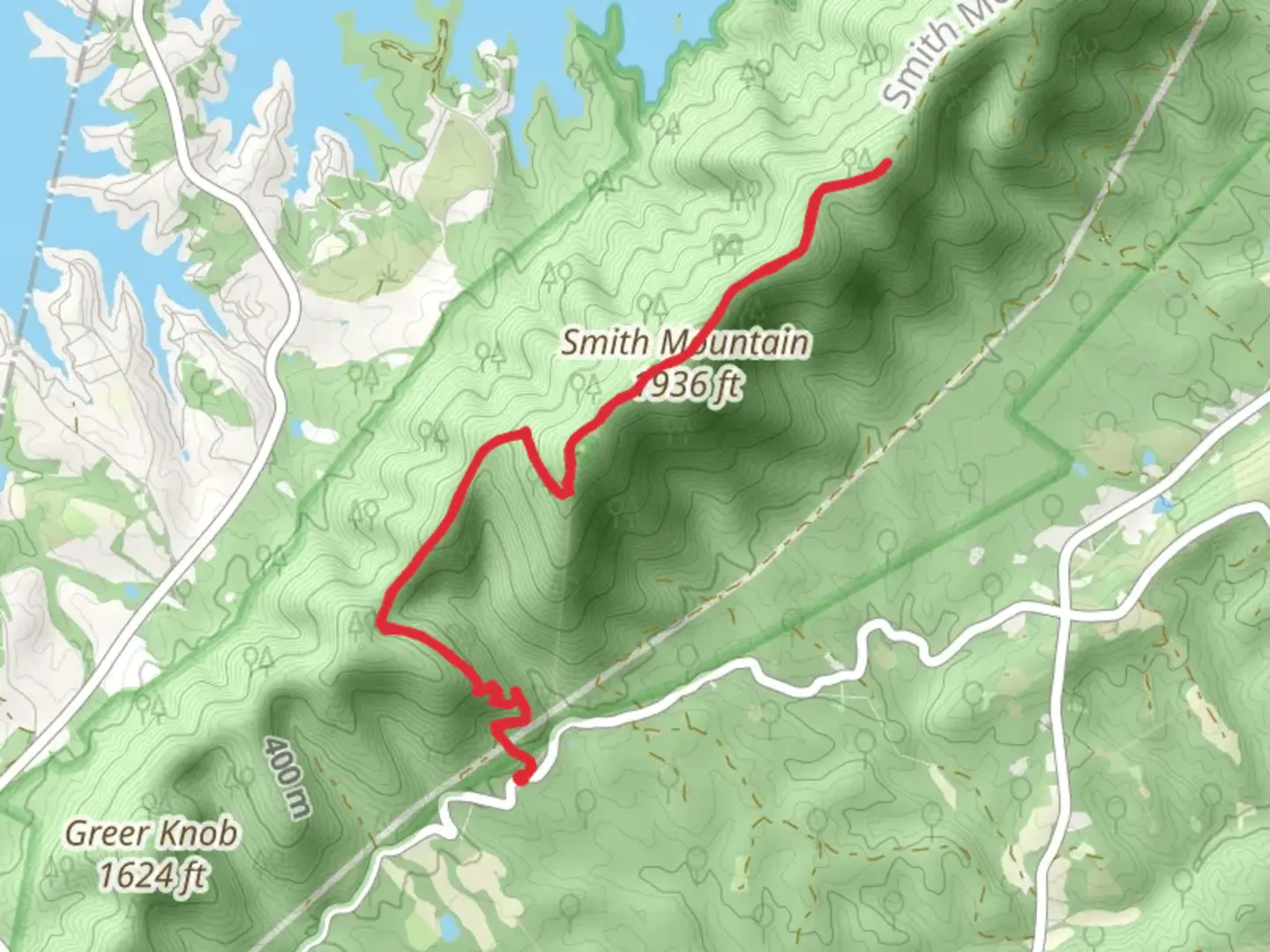 An image depicting the trail Smith Mountain and Broad Ridge from Jasmine Road and its surrounding area.