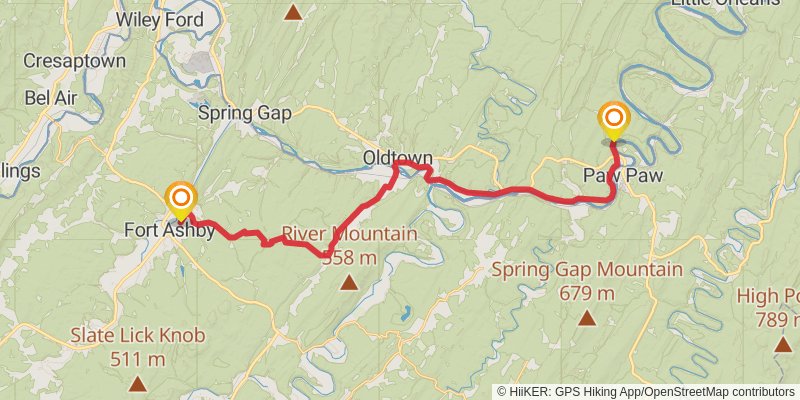 American Discovery Trail - East stage 14 Map