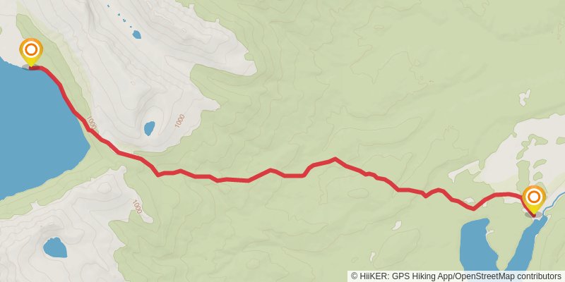 Borland Road - Green Lake Hut - Lake Monowai Car Park stage 2 Map