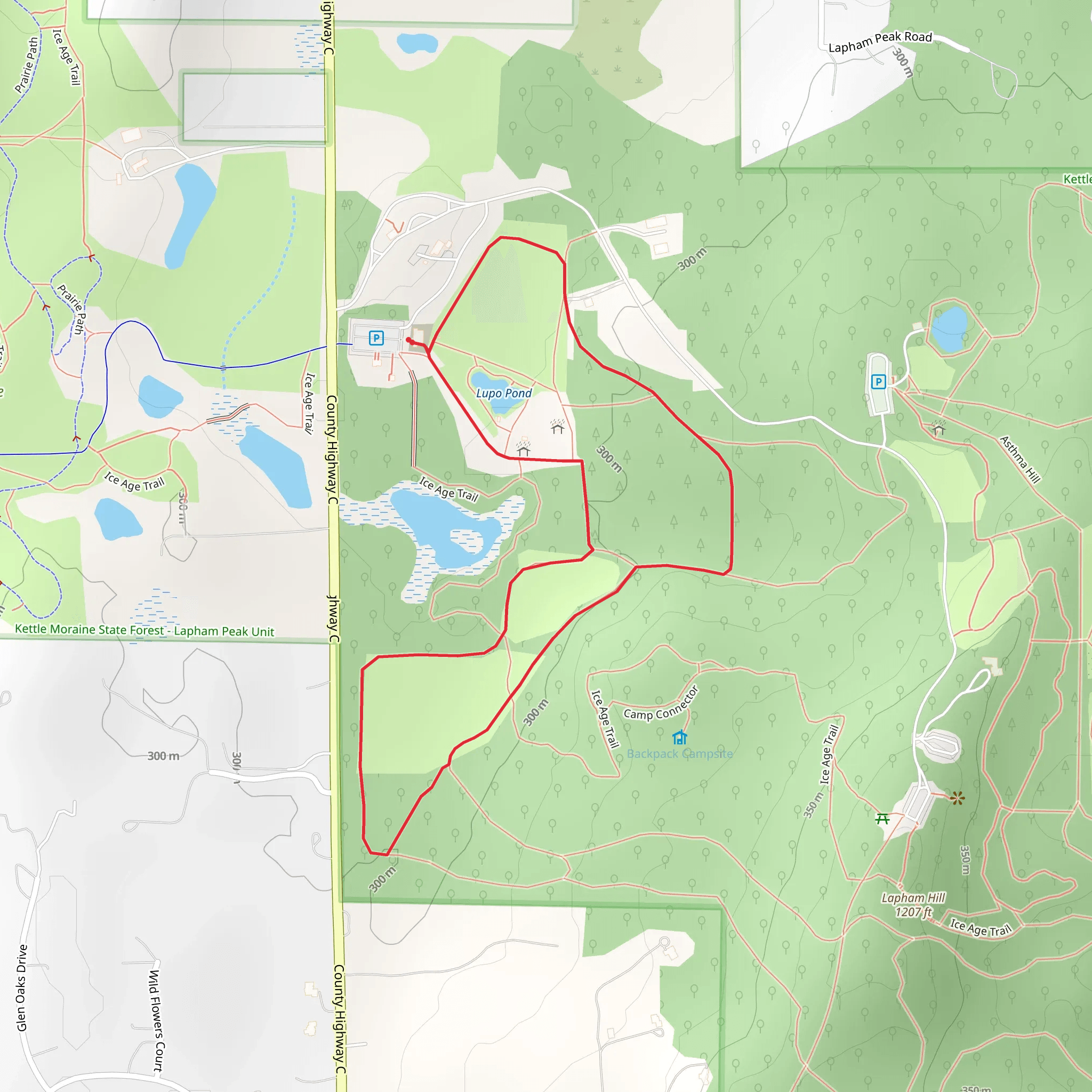 Moraine Ridge and Meadow Loop Trail mobile static map