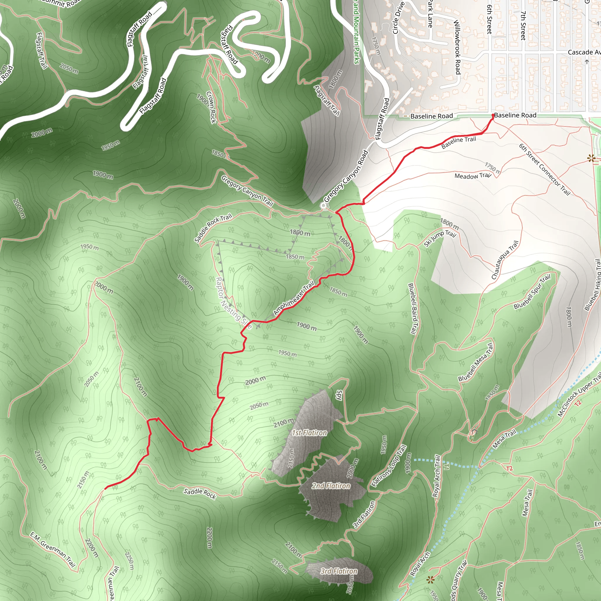 Amphitheater Trail via Saddle Rock Trail mobile static map