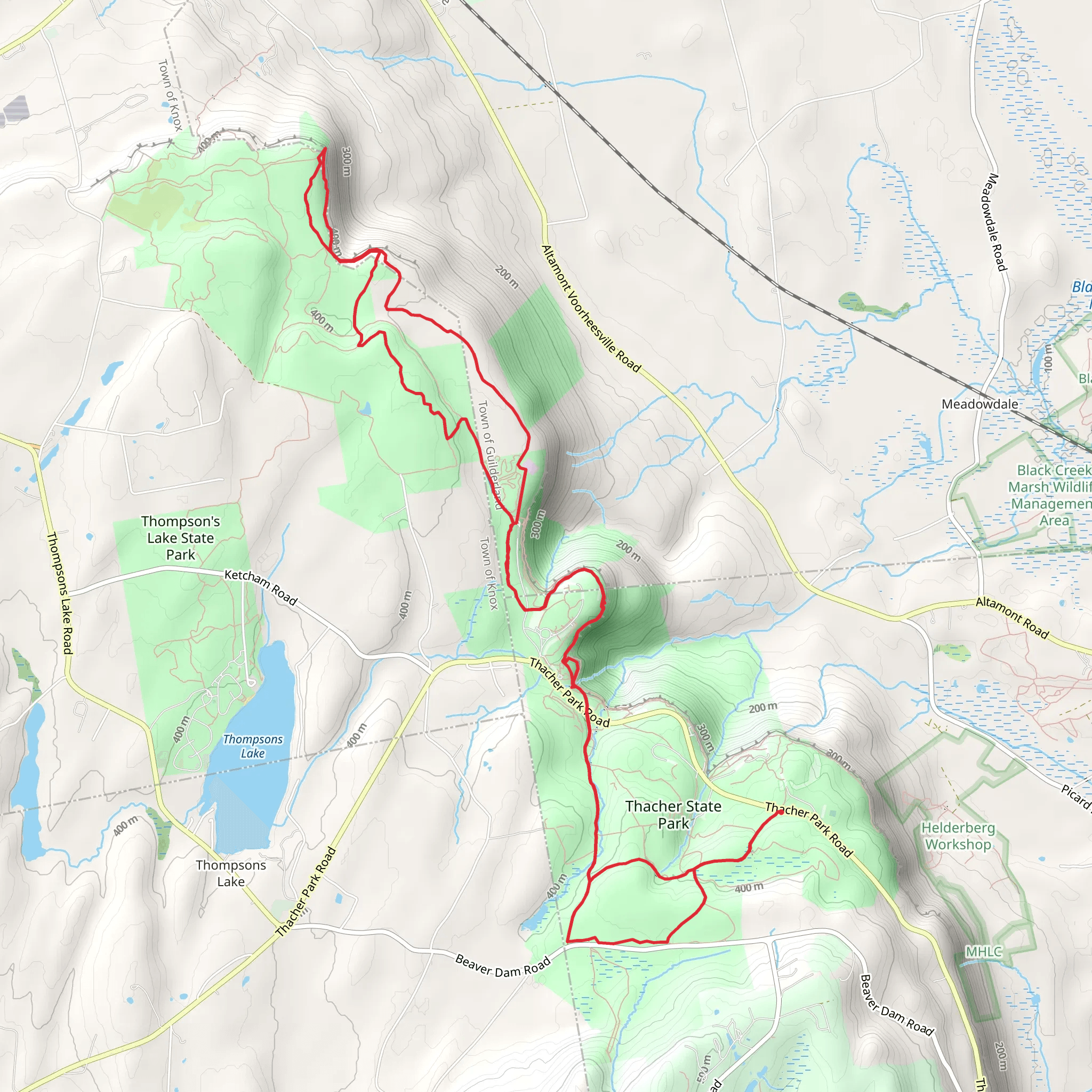 Indian Ladder, Mine Lot Falls and Horseshoe Lot mobile static map