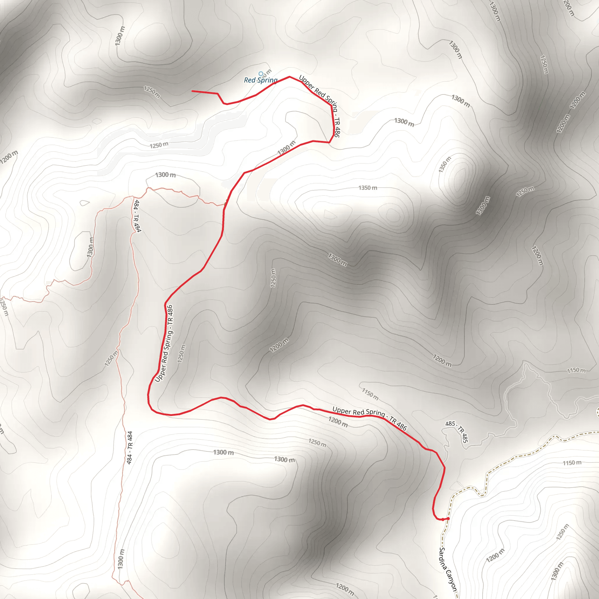 Upper Red Spring Trail mobile static map
