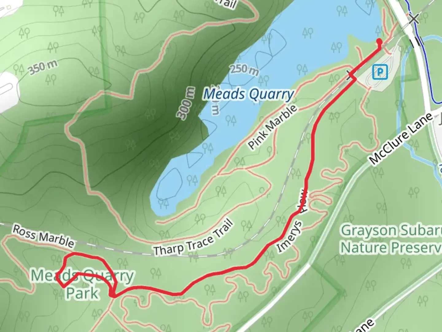 An image depicting the trail Rock Bridge Trail and its surrounding area.