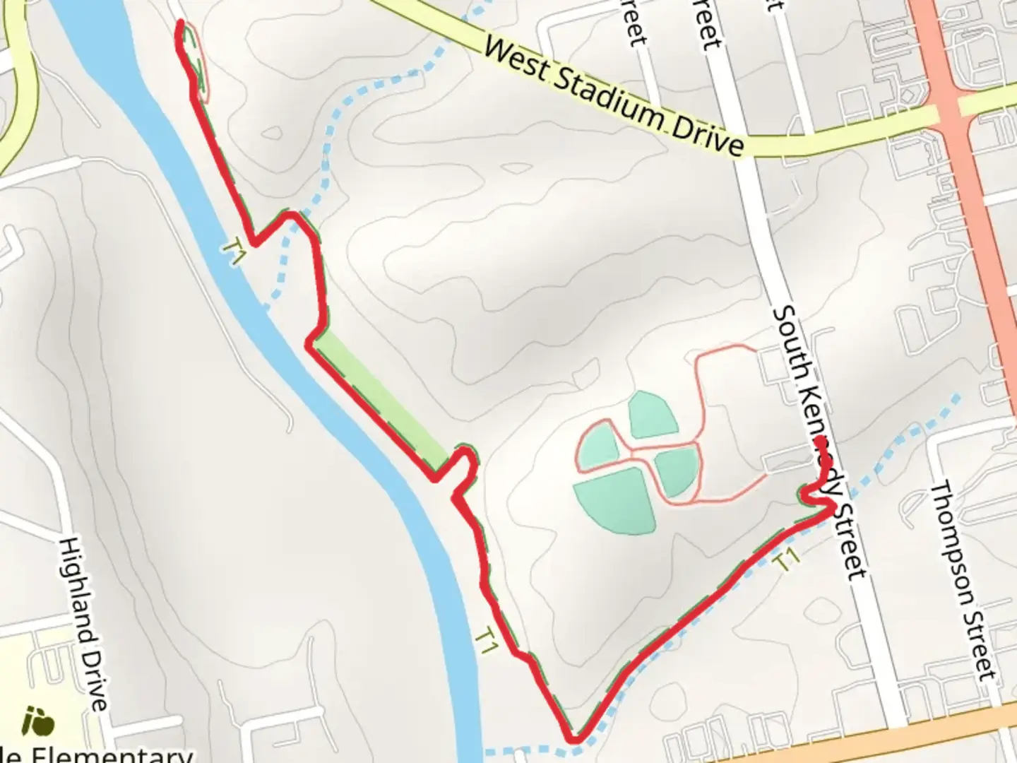 An image depicting the trail Smith River Greenway and its surrounding area.