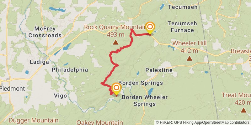 Pinhoti Trail stage 16 Map