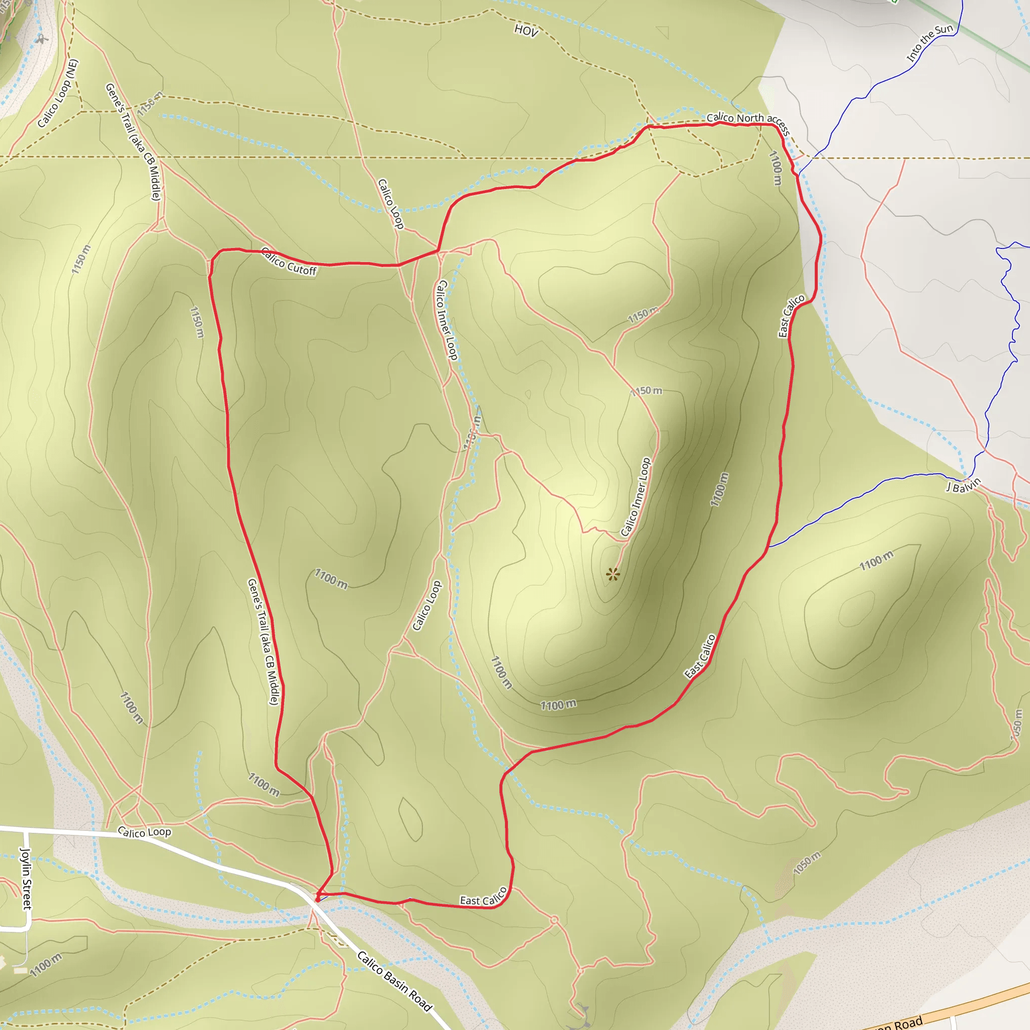 Gene's Trail and East Calico Loop mobile static map