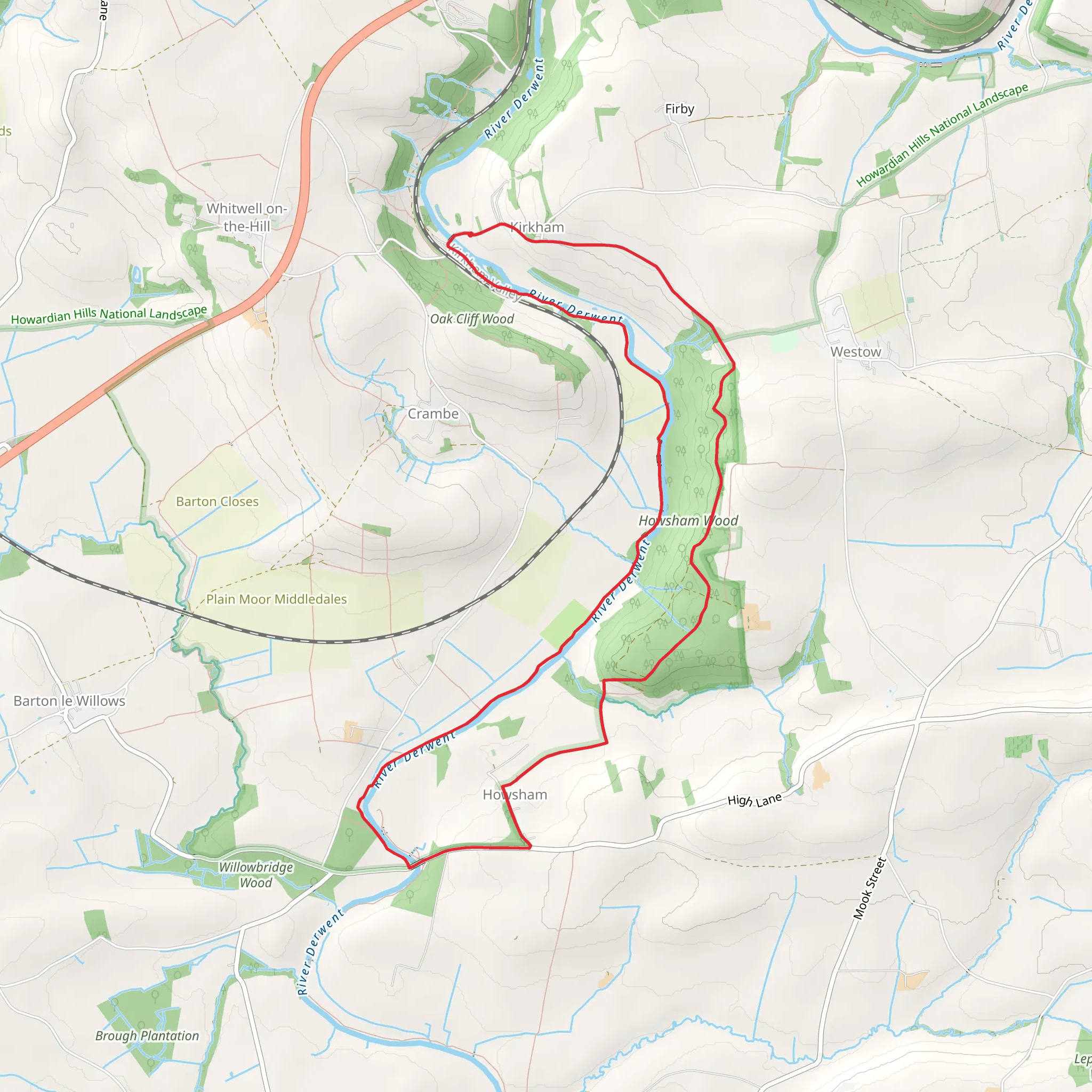 Kirkham to Howsham Loop mobile static map