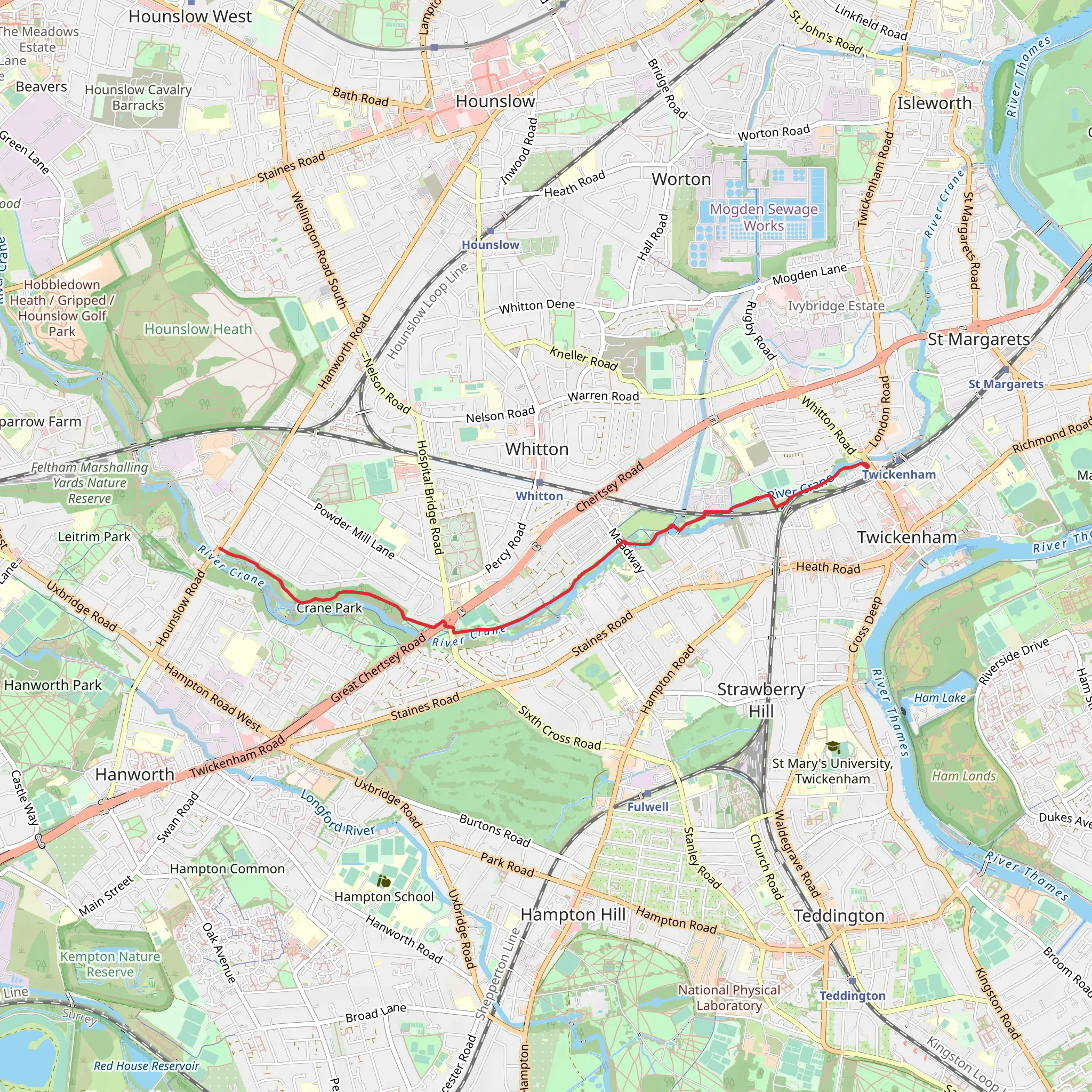 Crane Park mobile static map