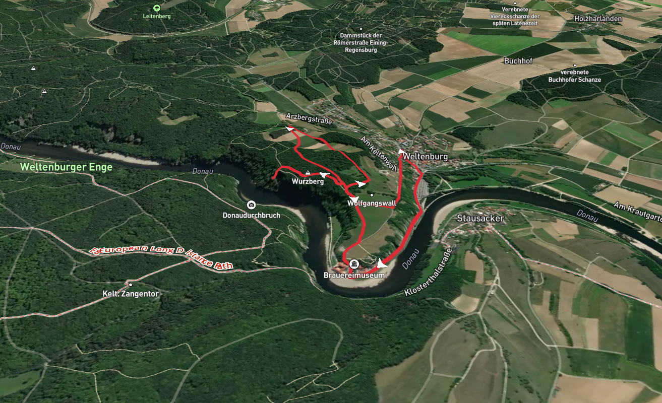 Wurzberg and Donau via Wanderwoute via Nova