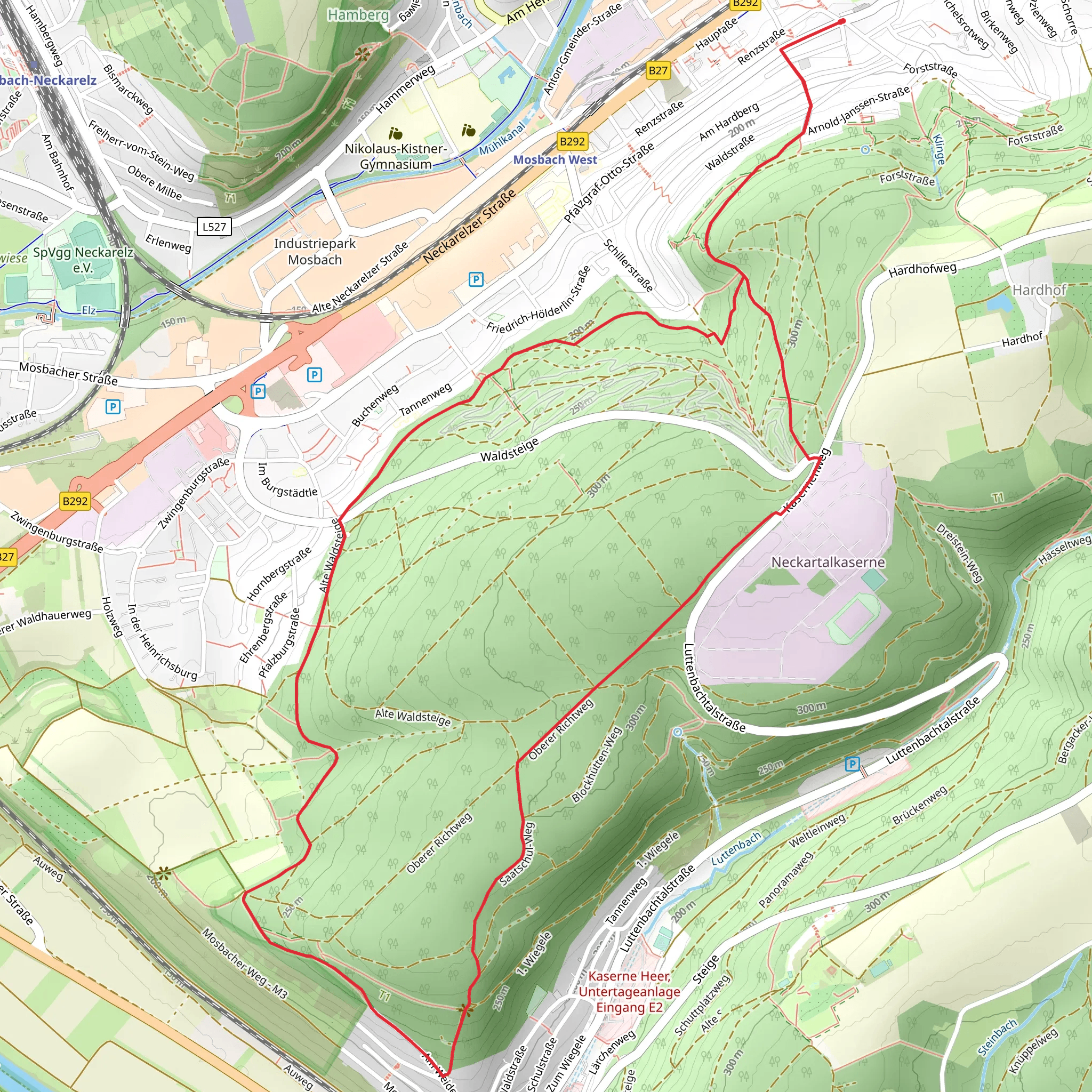 Saatschul-Weg Loop mobile static map