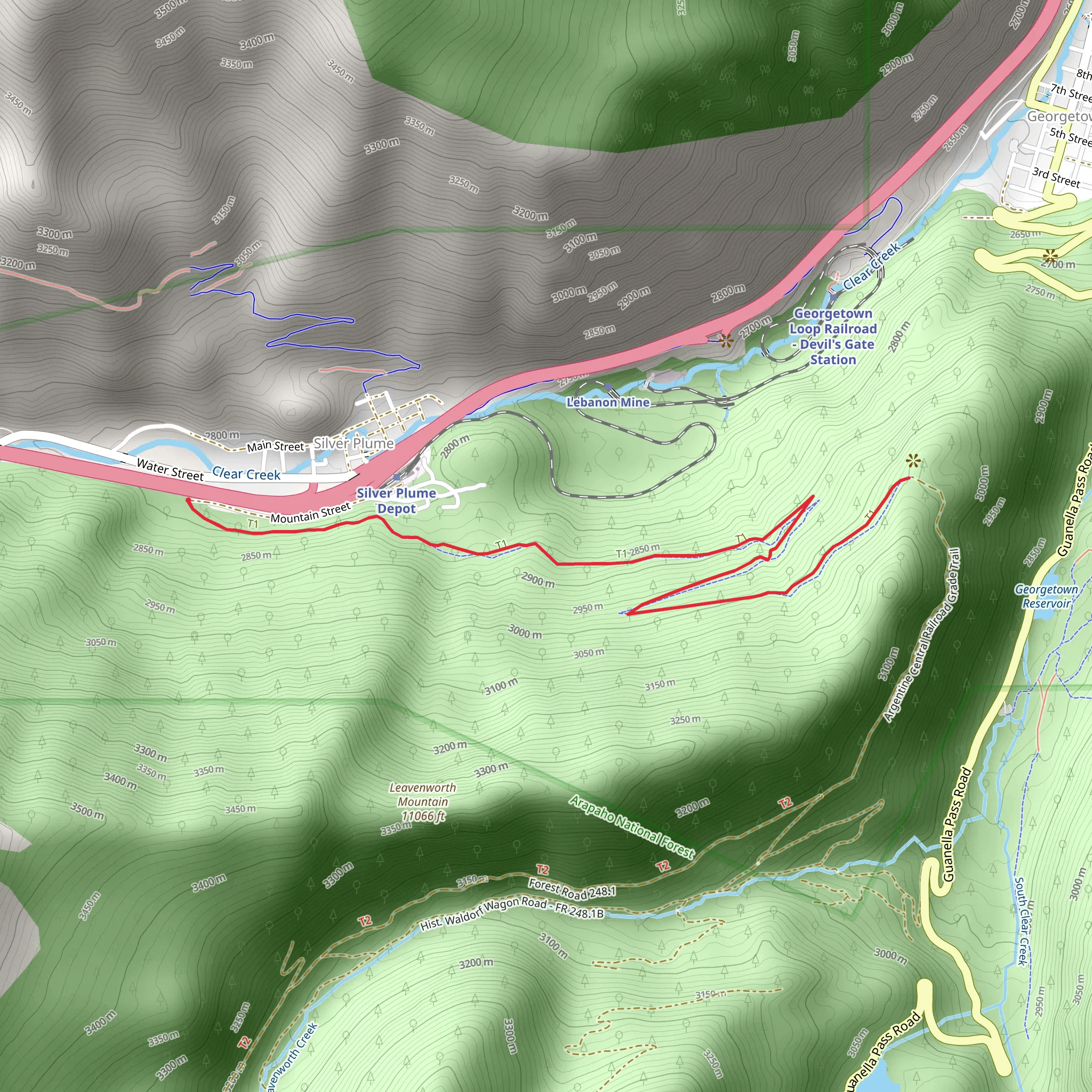 Argentine Central Railroad Grade Trail mobile static map