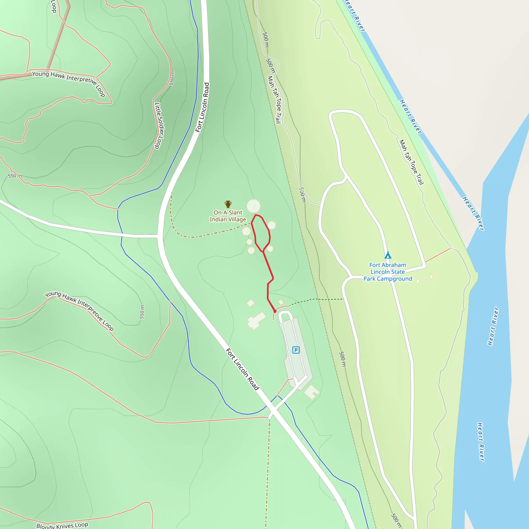 Mandan Village Historic Site Loop mobile static map