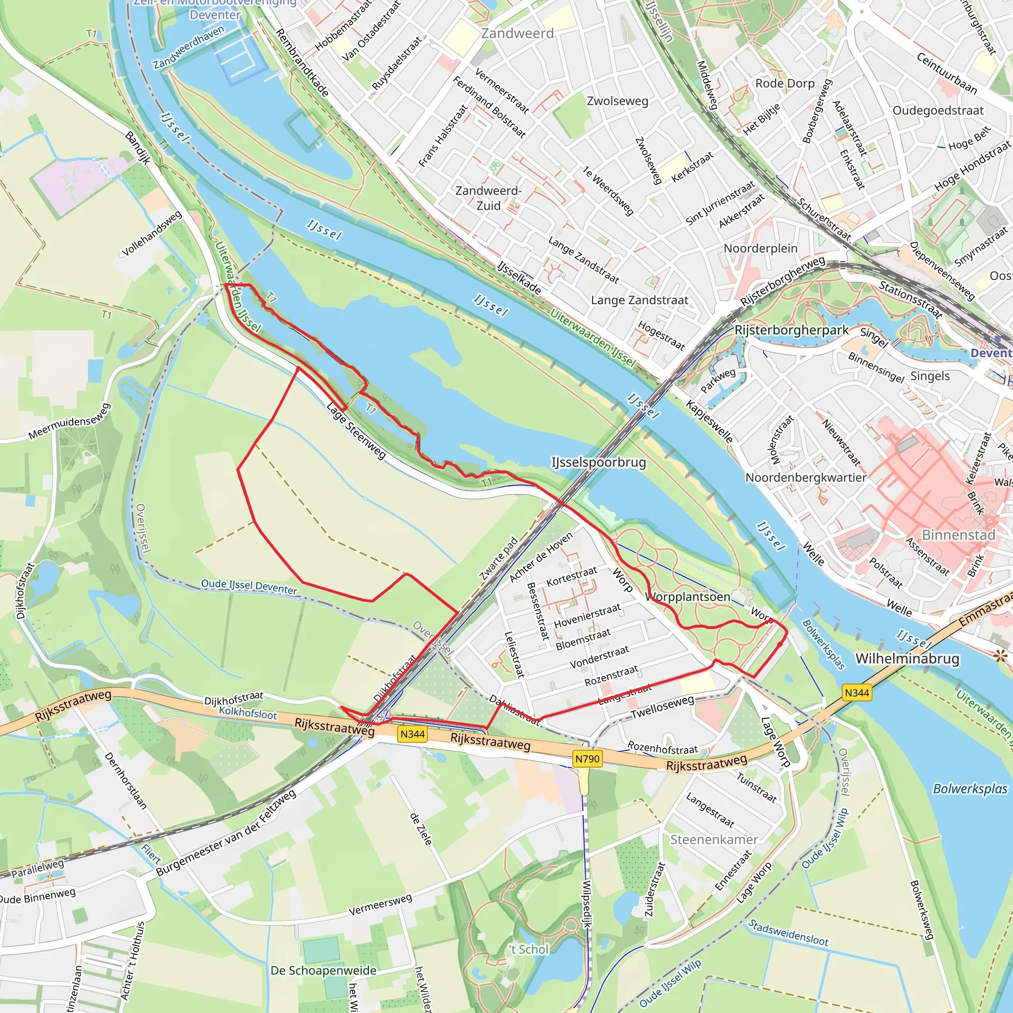 Deventer and Het Stadsland Loop mobile static map