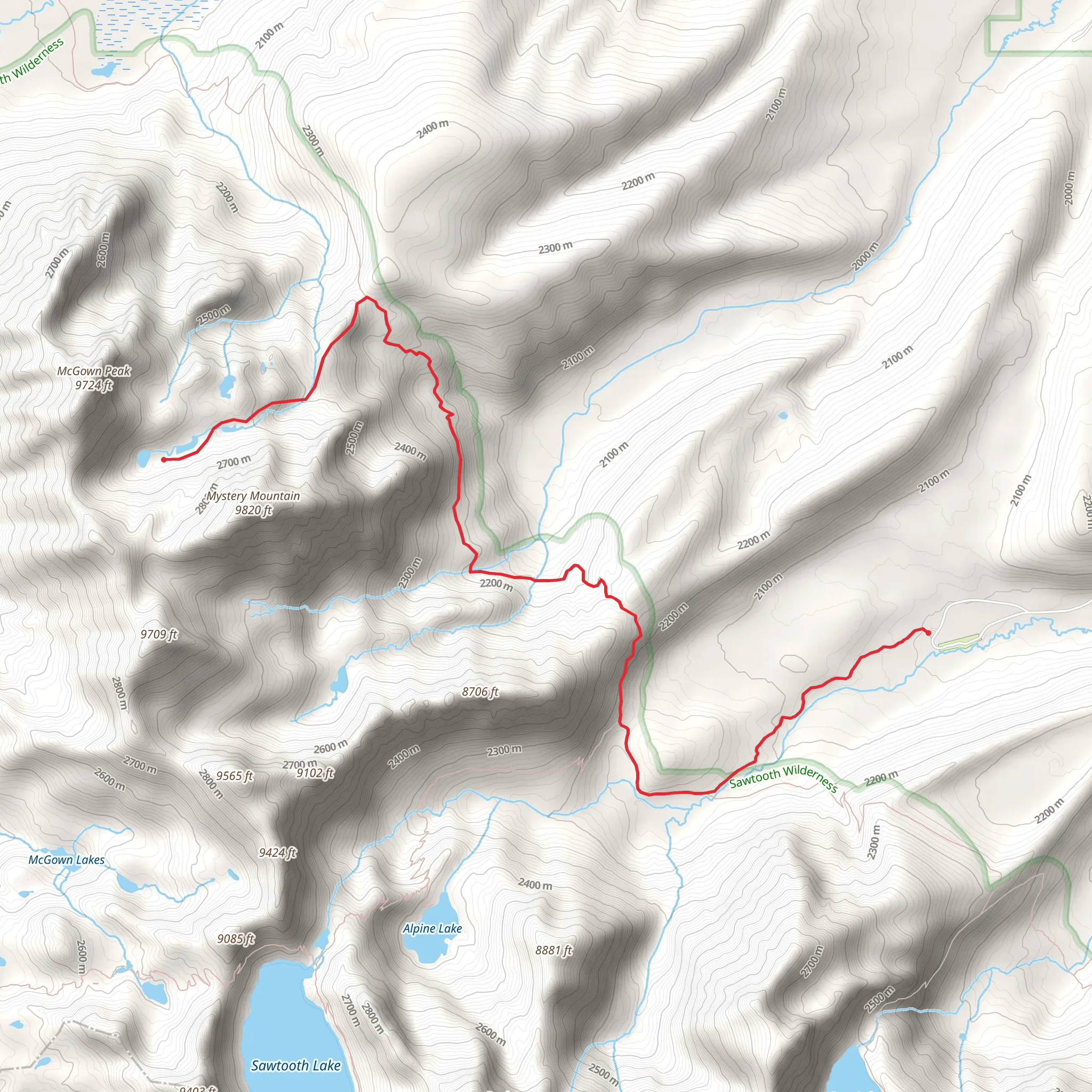 Pulpit Lake via Iron Creek-Stanley Lake Trail mobile static map