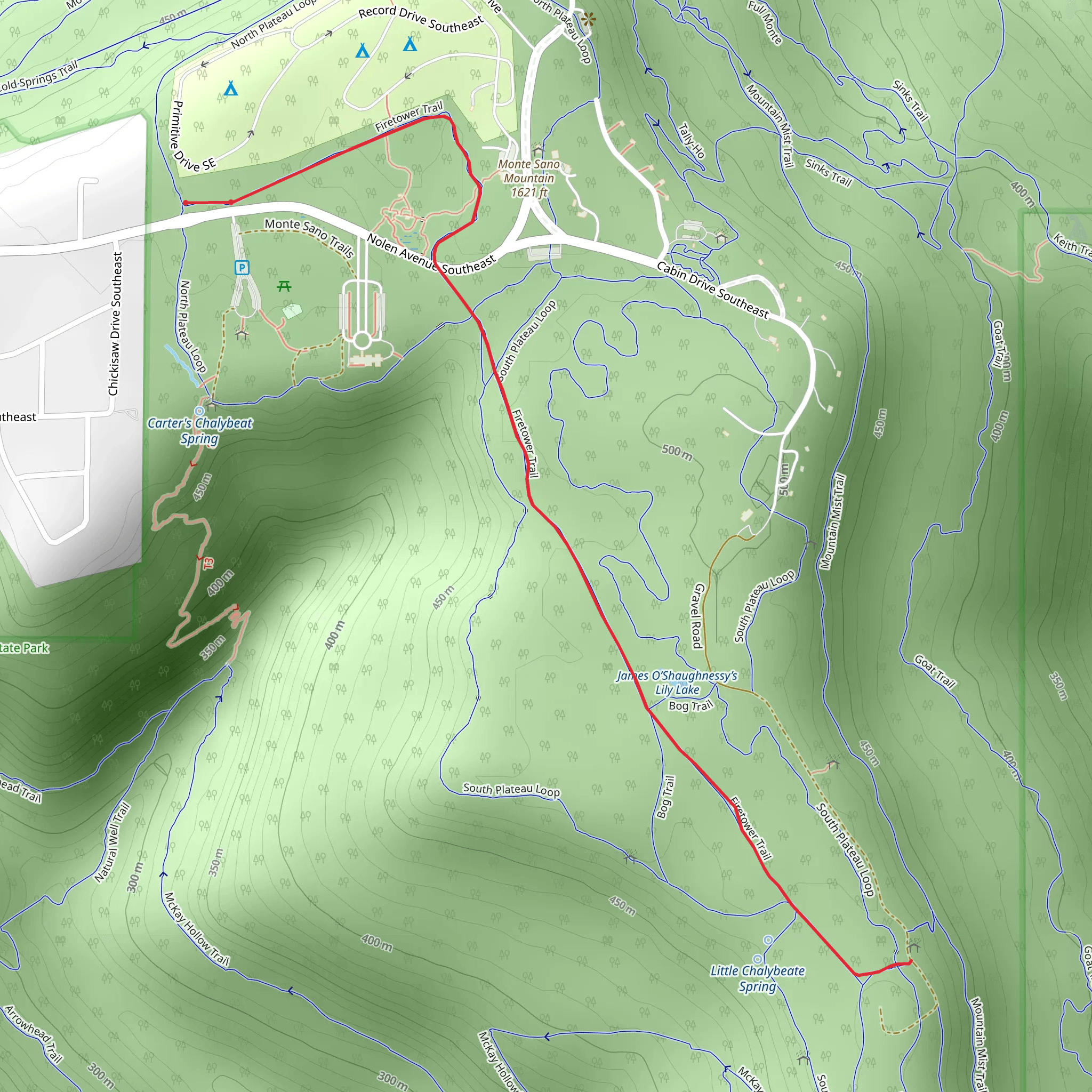 Fire Tower Trail mobile static map
