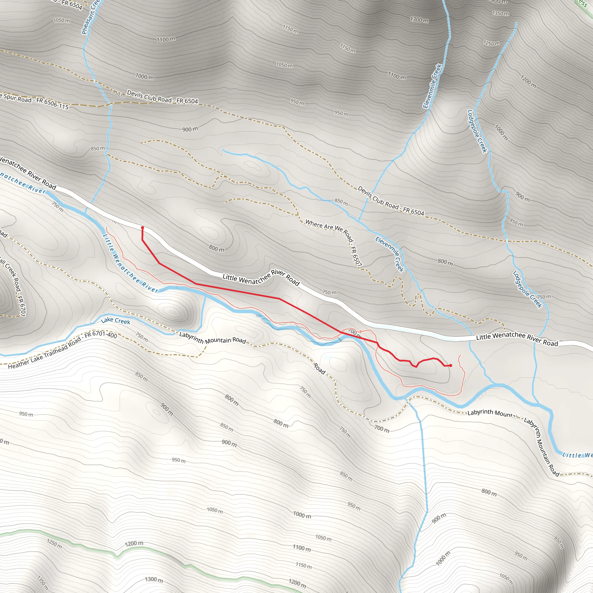 Little Wenatchee Gorge Trail mobile static map