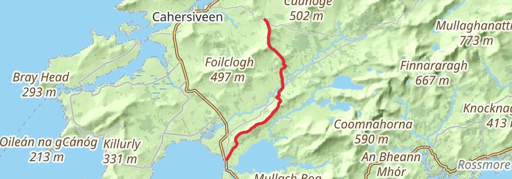 Kerry Way 5-Day Gentle Tour (Hillwalk Tours) stage 2 Map