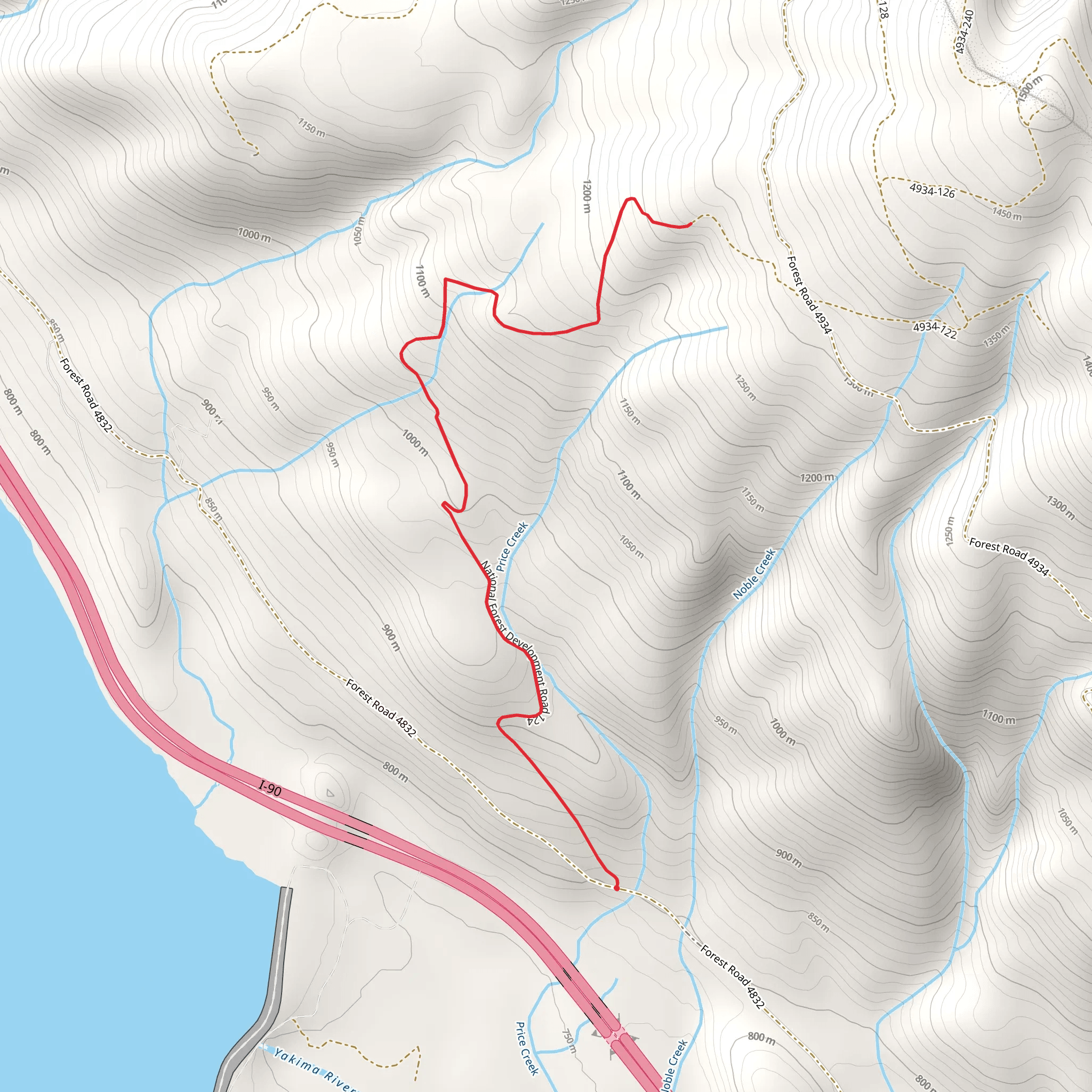 Walk beside Price Creek mobile static map