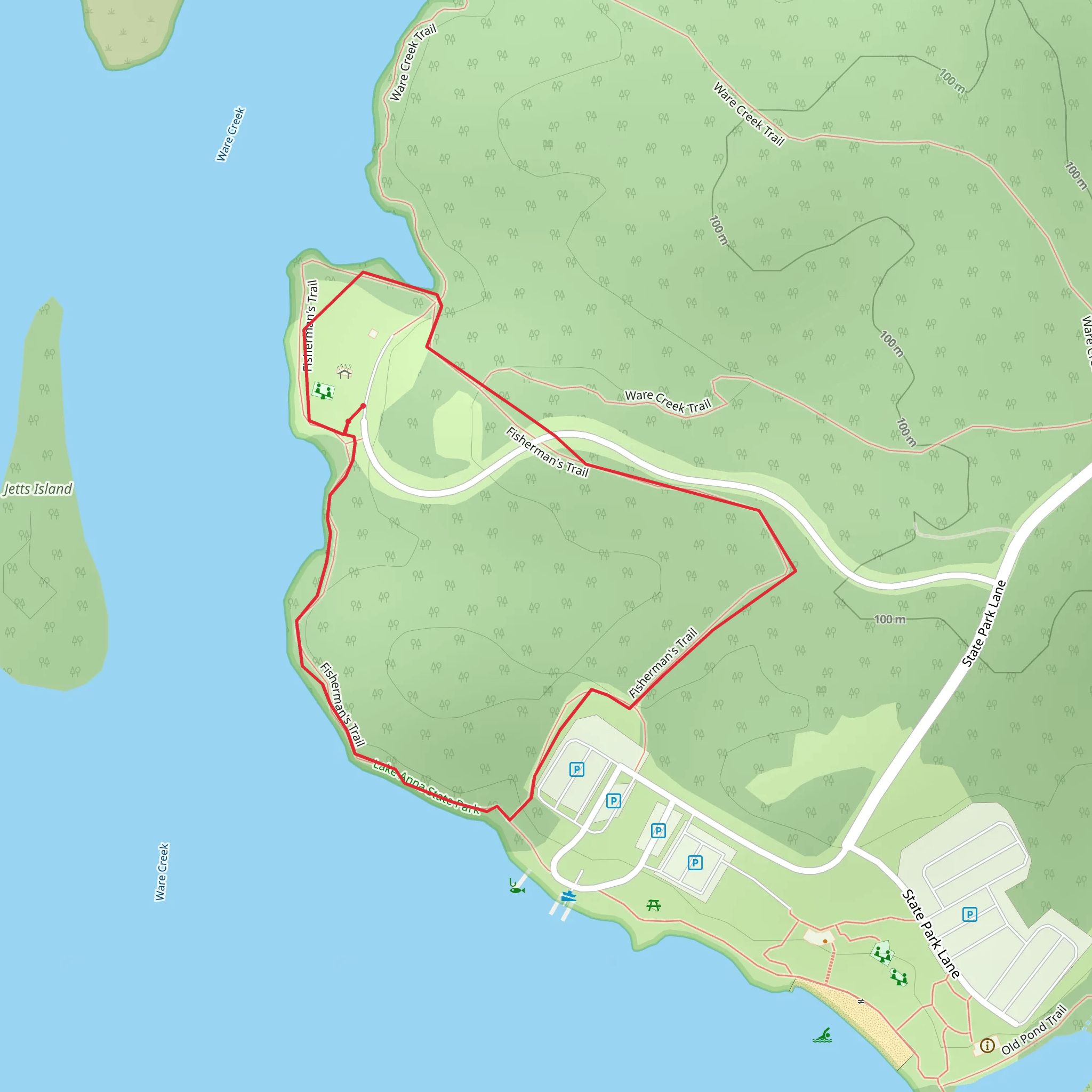 Fisherman's Loop Trail mobile static map