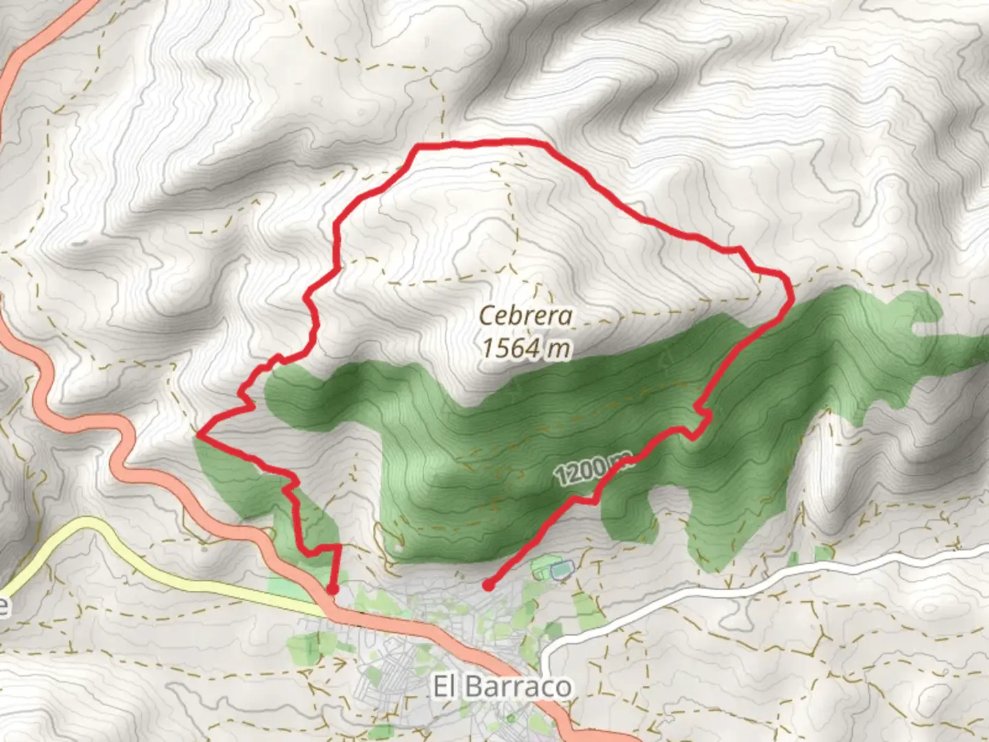 An image depicting the trail The Cebrera and its surrounding area.