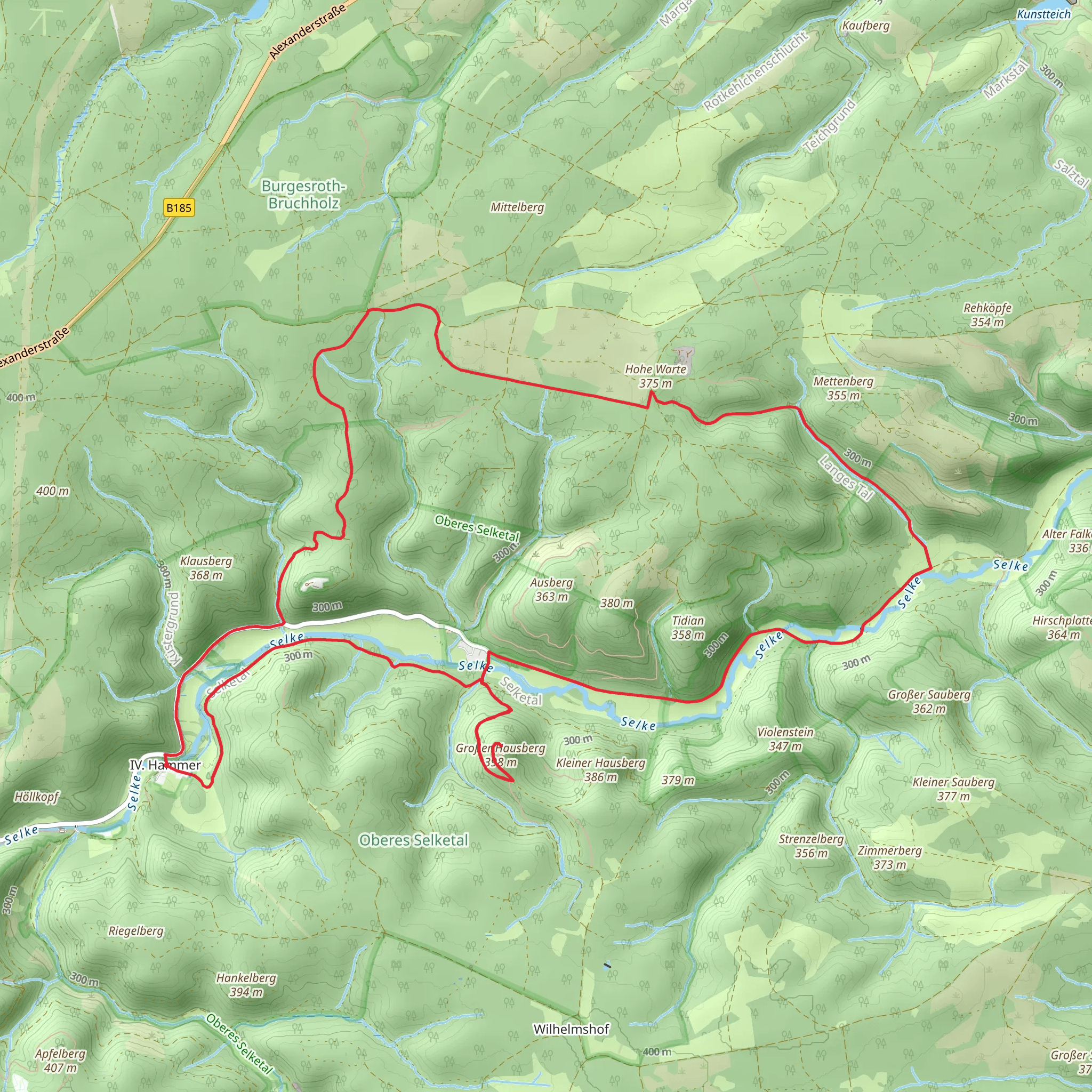 NSG Oberes Selketal Loop via Ruine Anhalt mobile static map