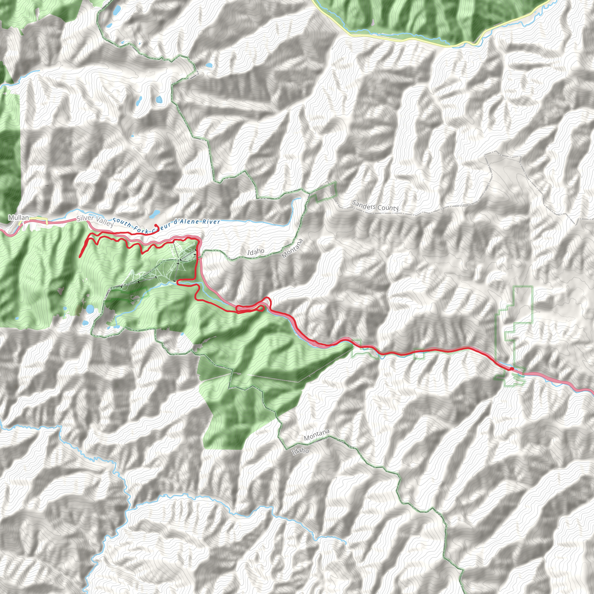 NorPac Trail - Saltese mobile static map