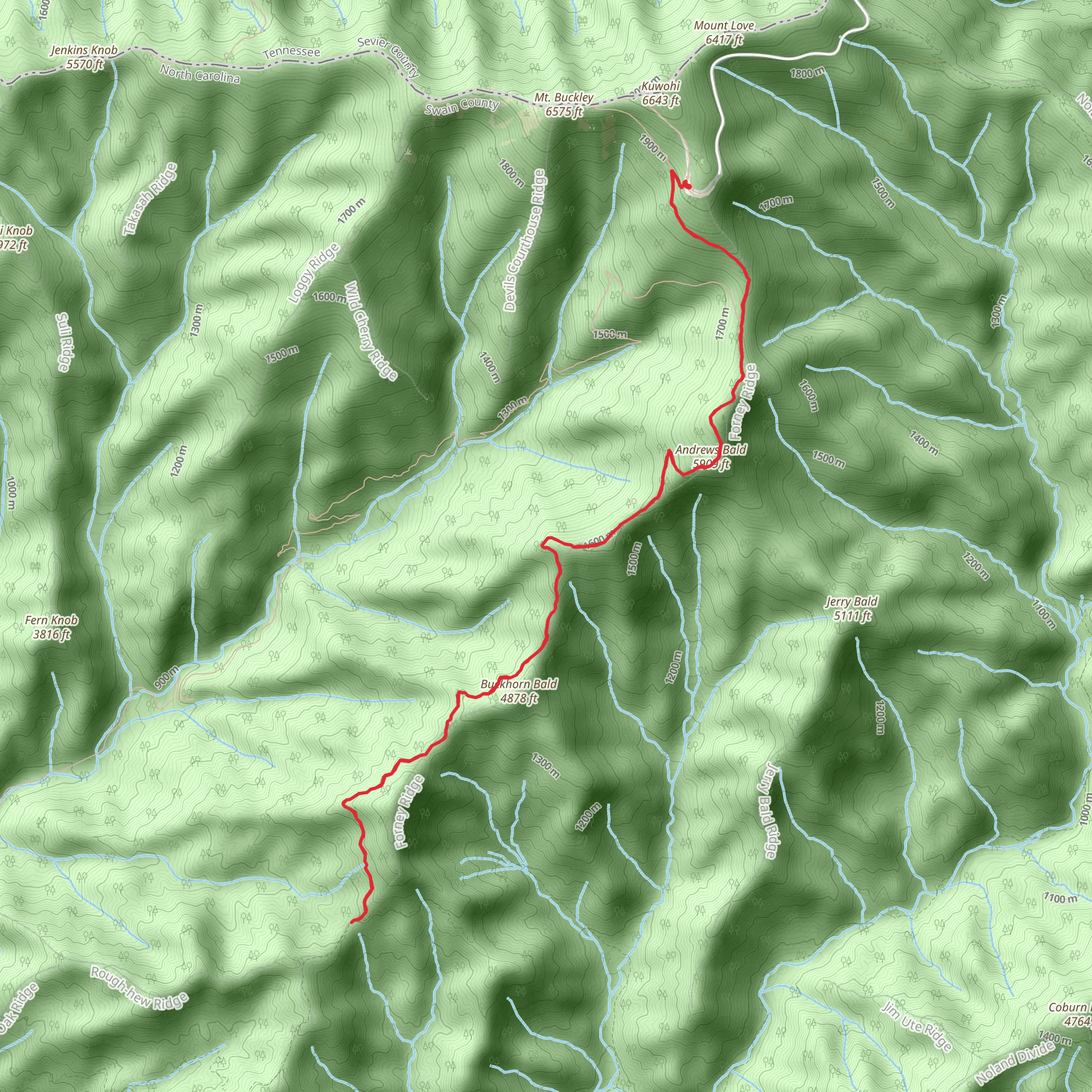 Forney Ridge Trail mobile static map