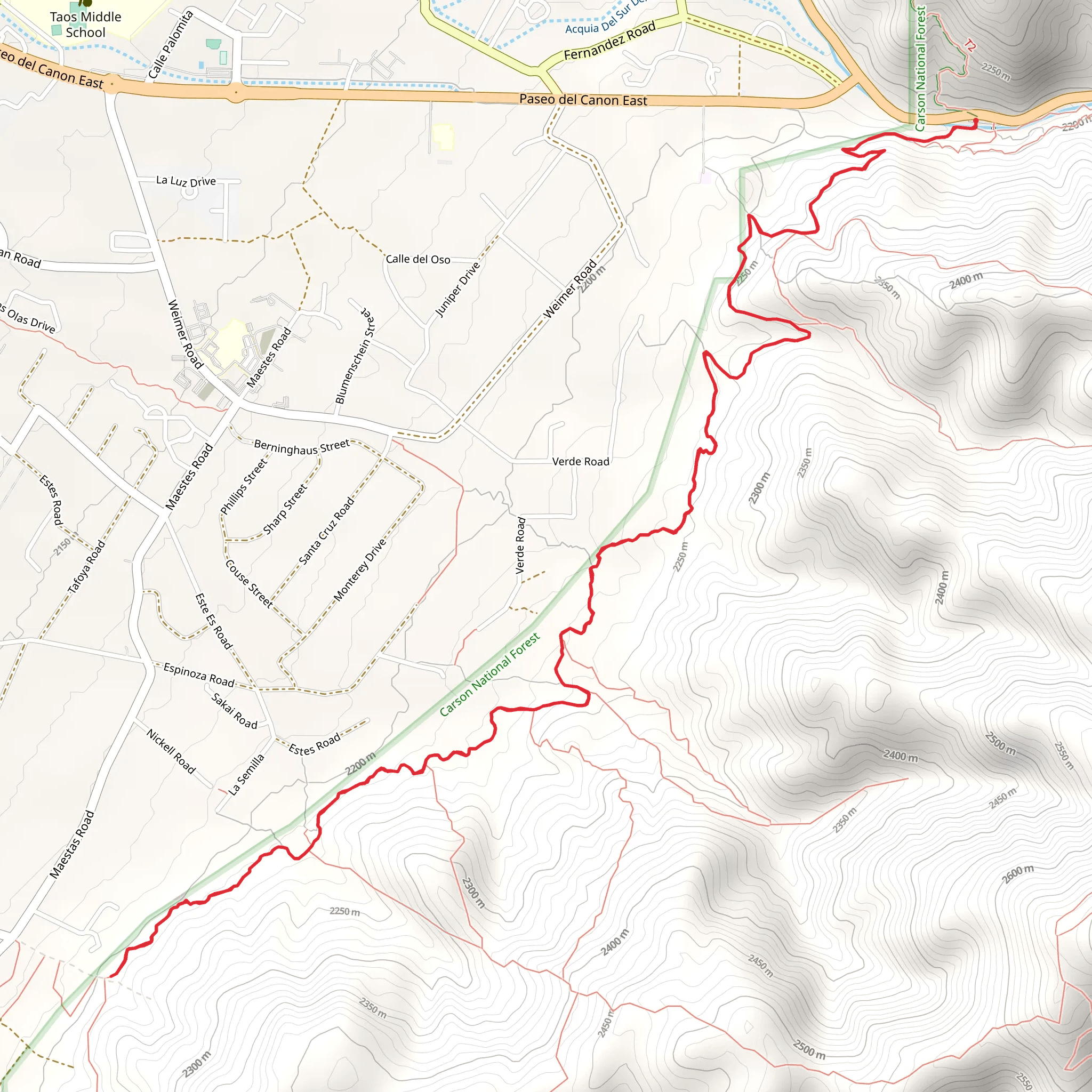 South Boundary Trail and Talpa Traverse mobile static map