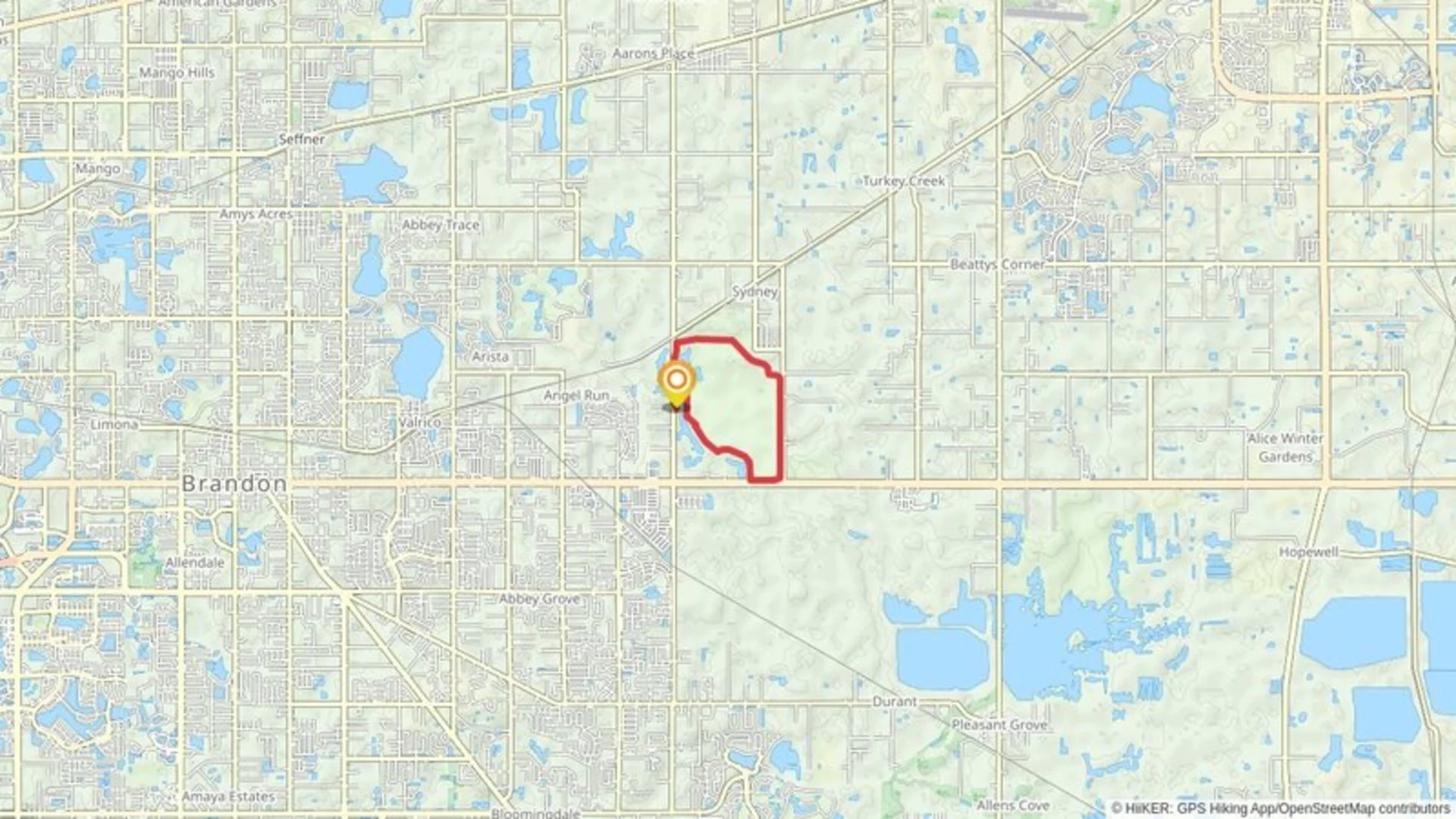 An image depicting the trail Sydney Dover Equestrian Park Loop and its surrounding area.