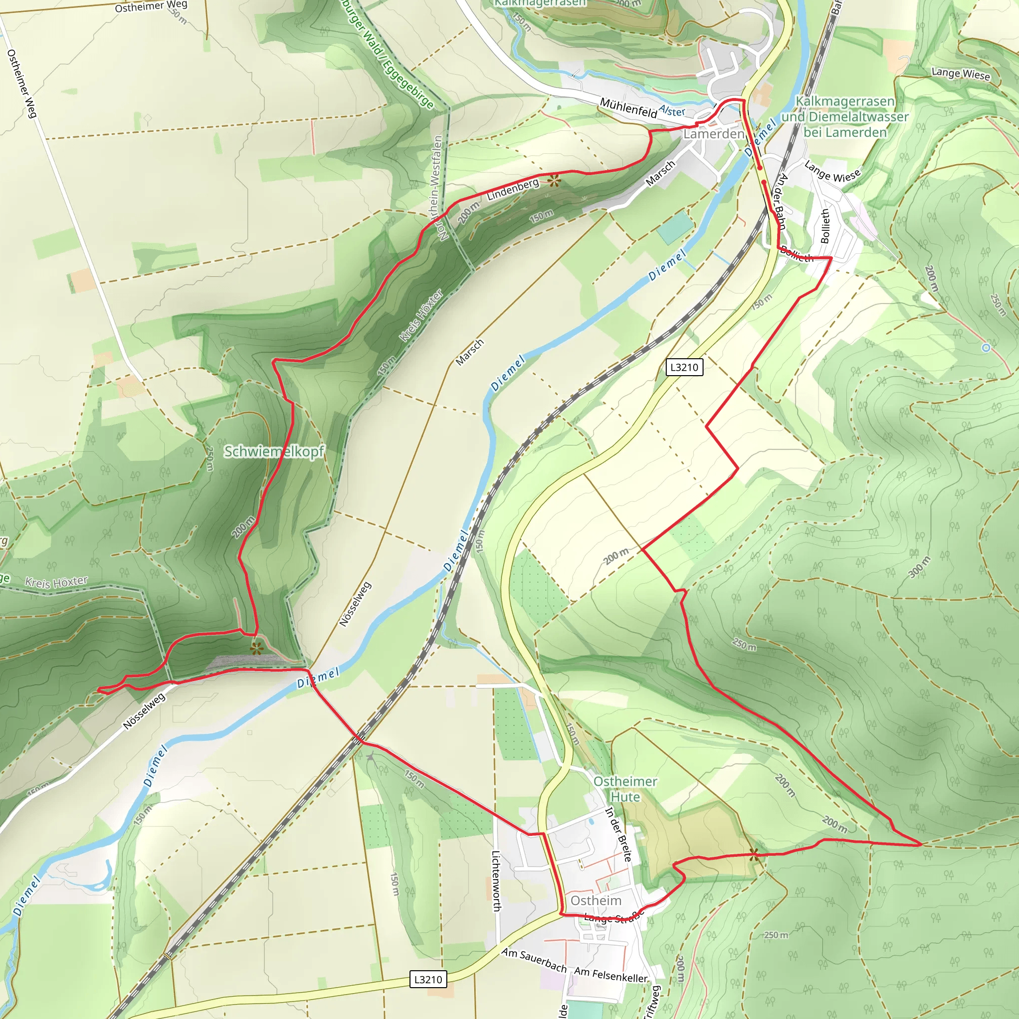 Lamerden to Ostheim Loop via Brunsholz mobile static map