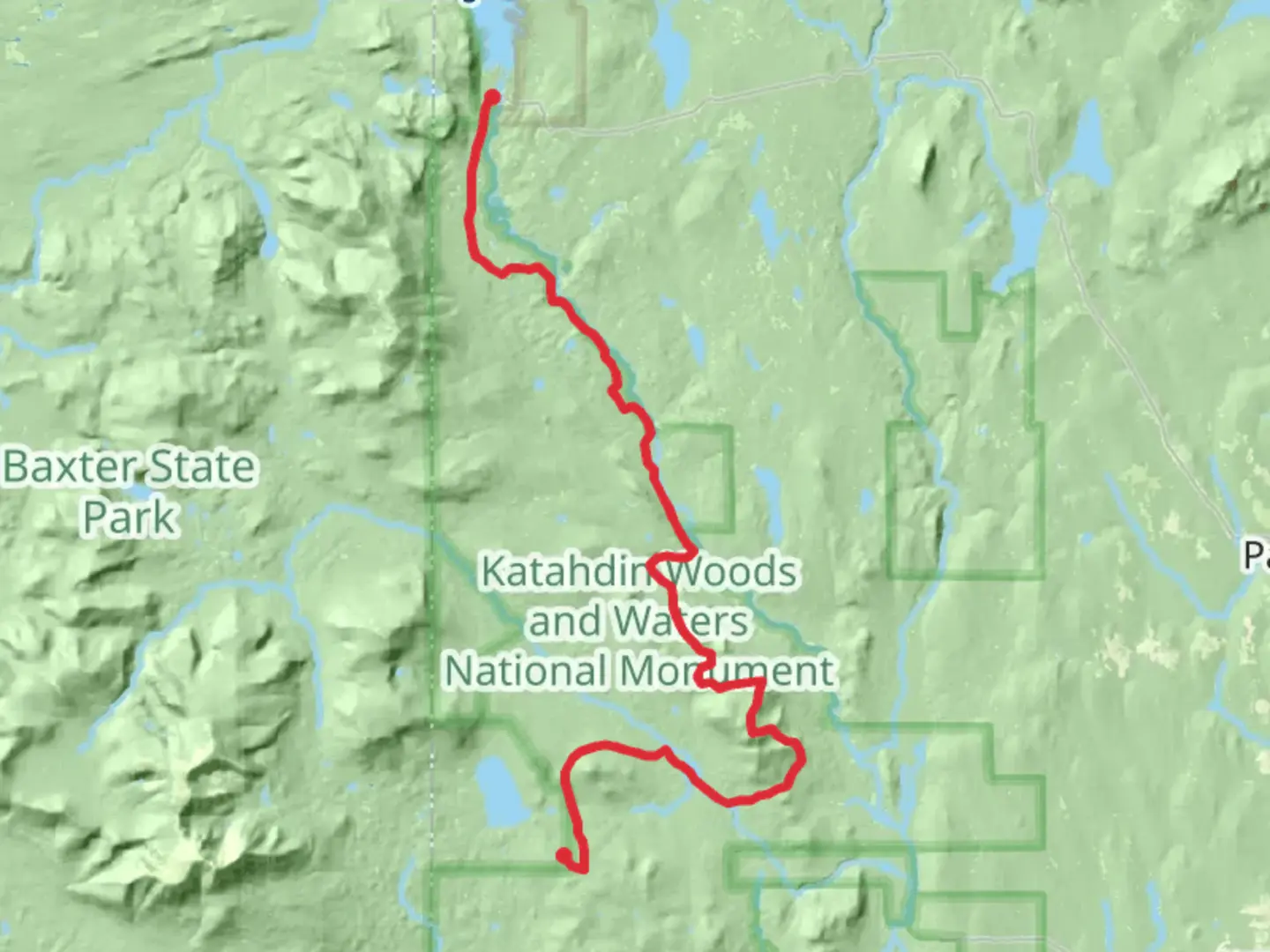 An image depicting the trail Katahdin Lake - Matagamon and its surrounding area.