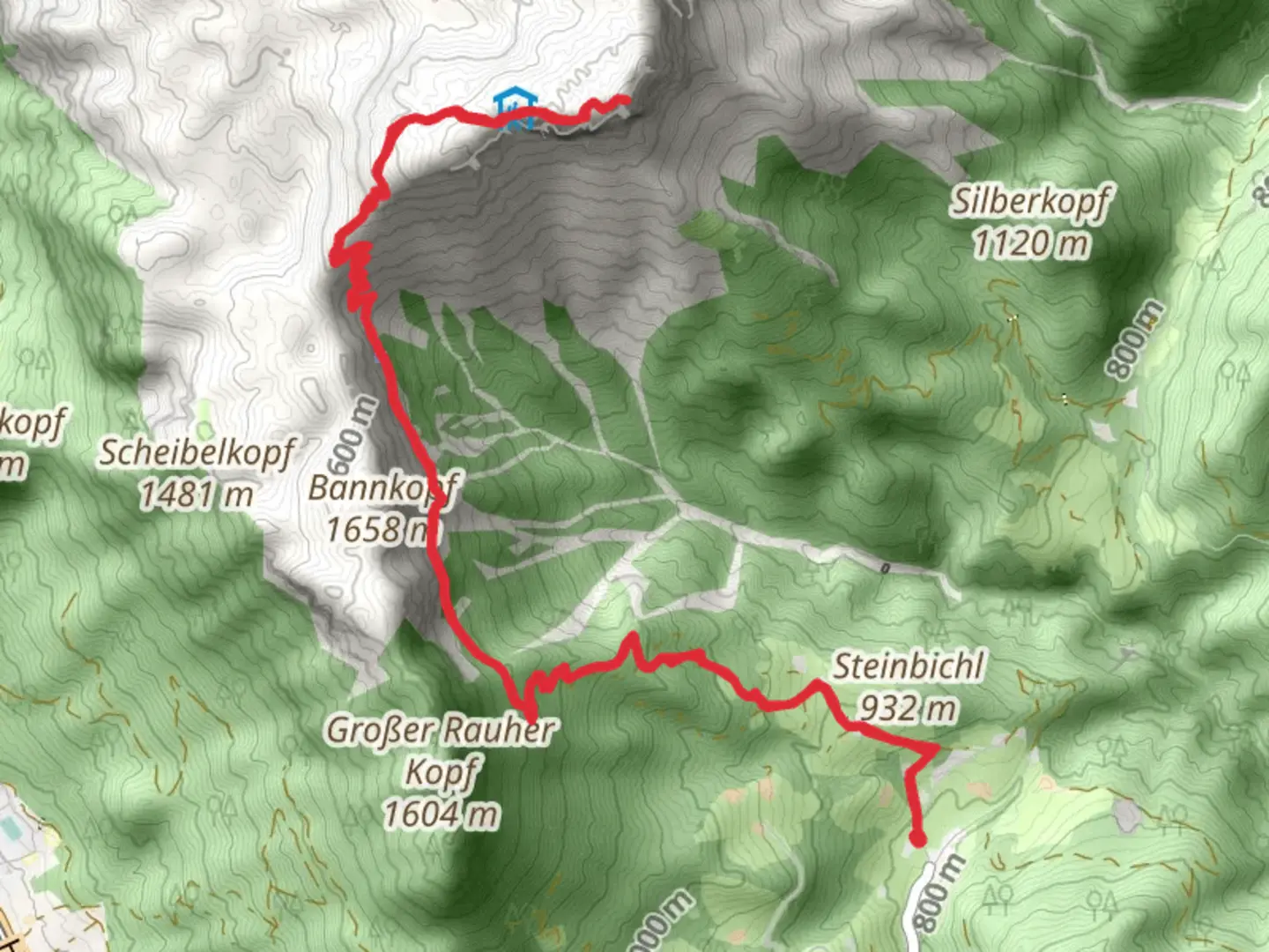 An image depicting the trail Berchtesgadener Hochthron Walk and its surrounding area.