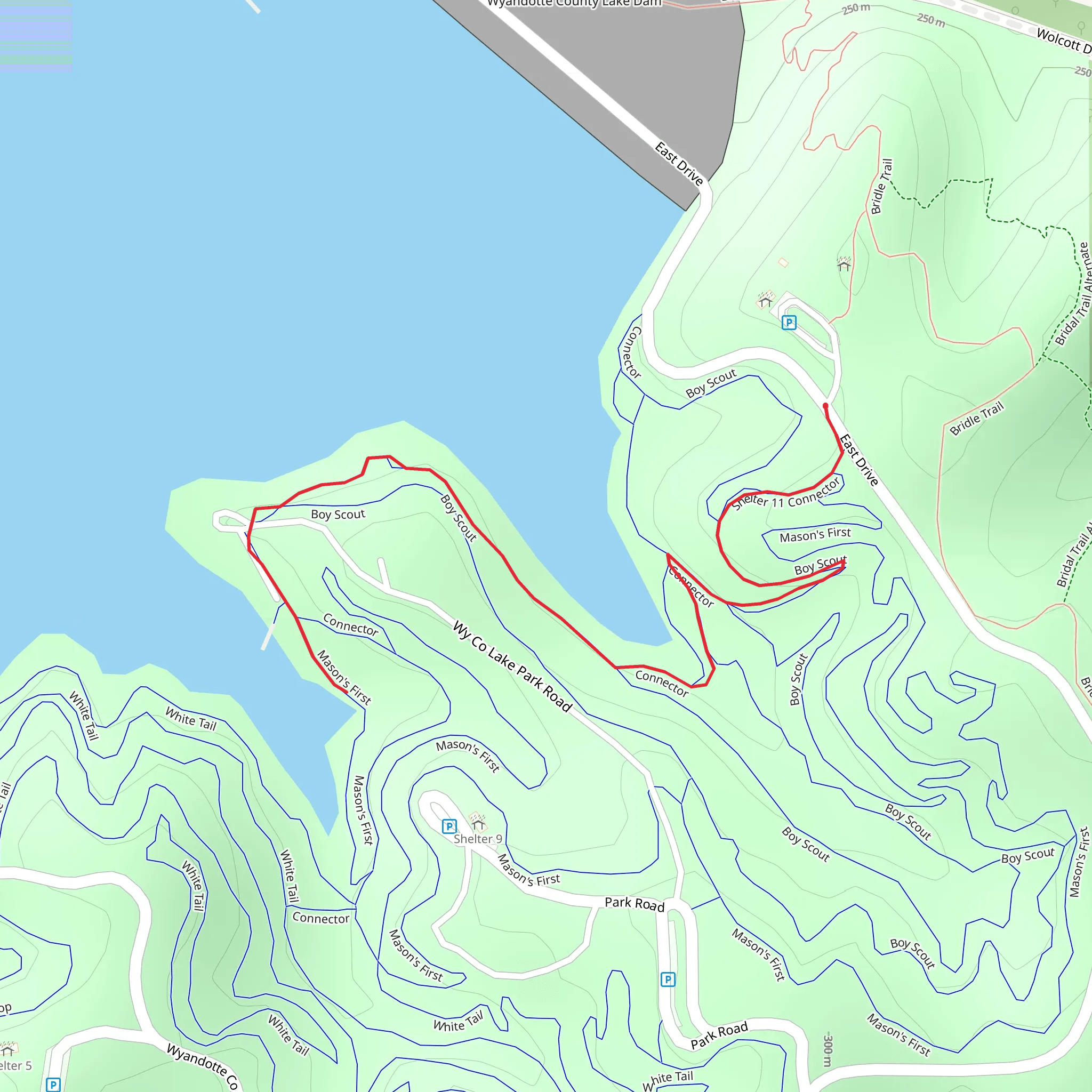 Wyandotte County Lake - Boy Scout mobile static map