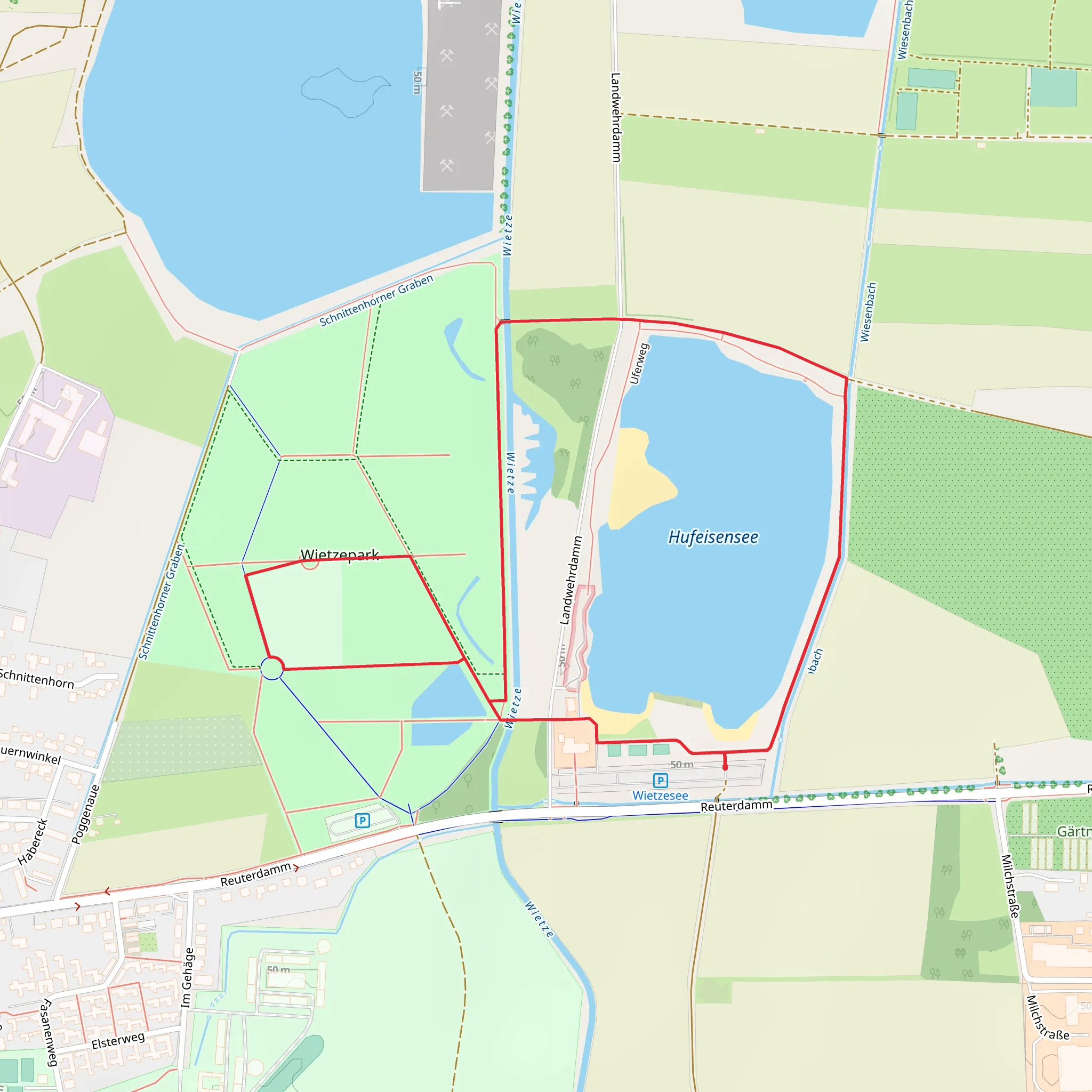 Hufeisensee and Wietzepark Loop mobile static map