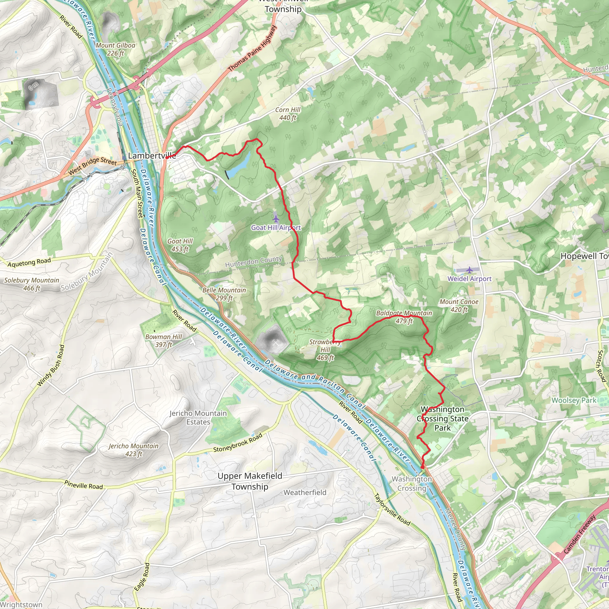 Red Dot, Baldpate Mountain and Rockhopper Loop Trail mobile static map