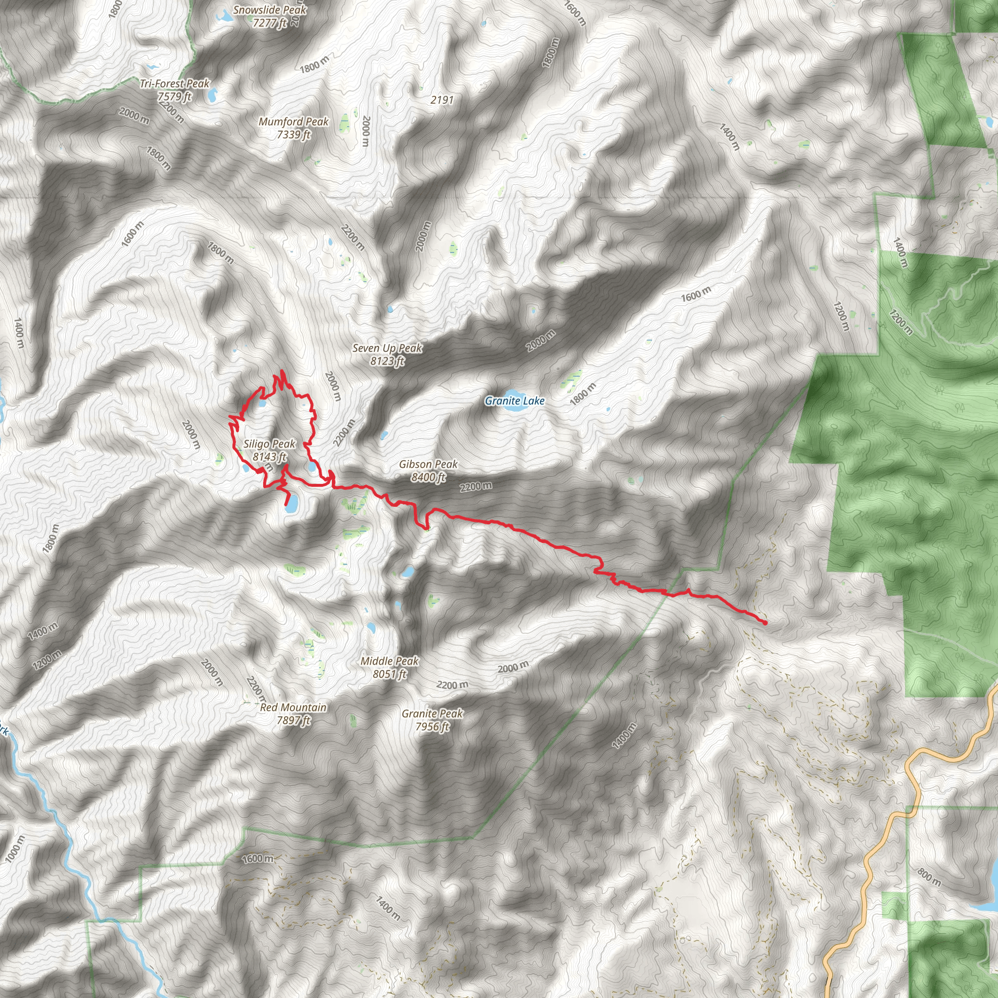 Summit Lake-Diamond Lake-Luella Lake-Deer Lake Loop via Deer Creek Pass mobile static map