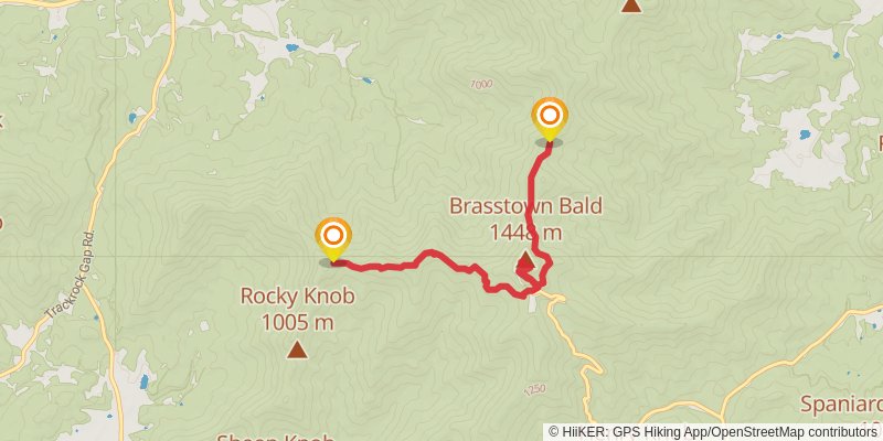 Brasstown Bald and Arkaquah Trail stage 2 Map