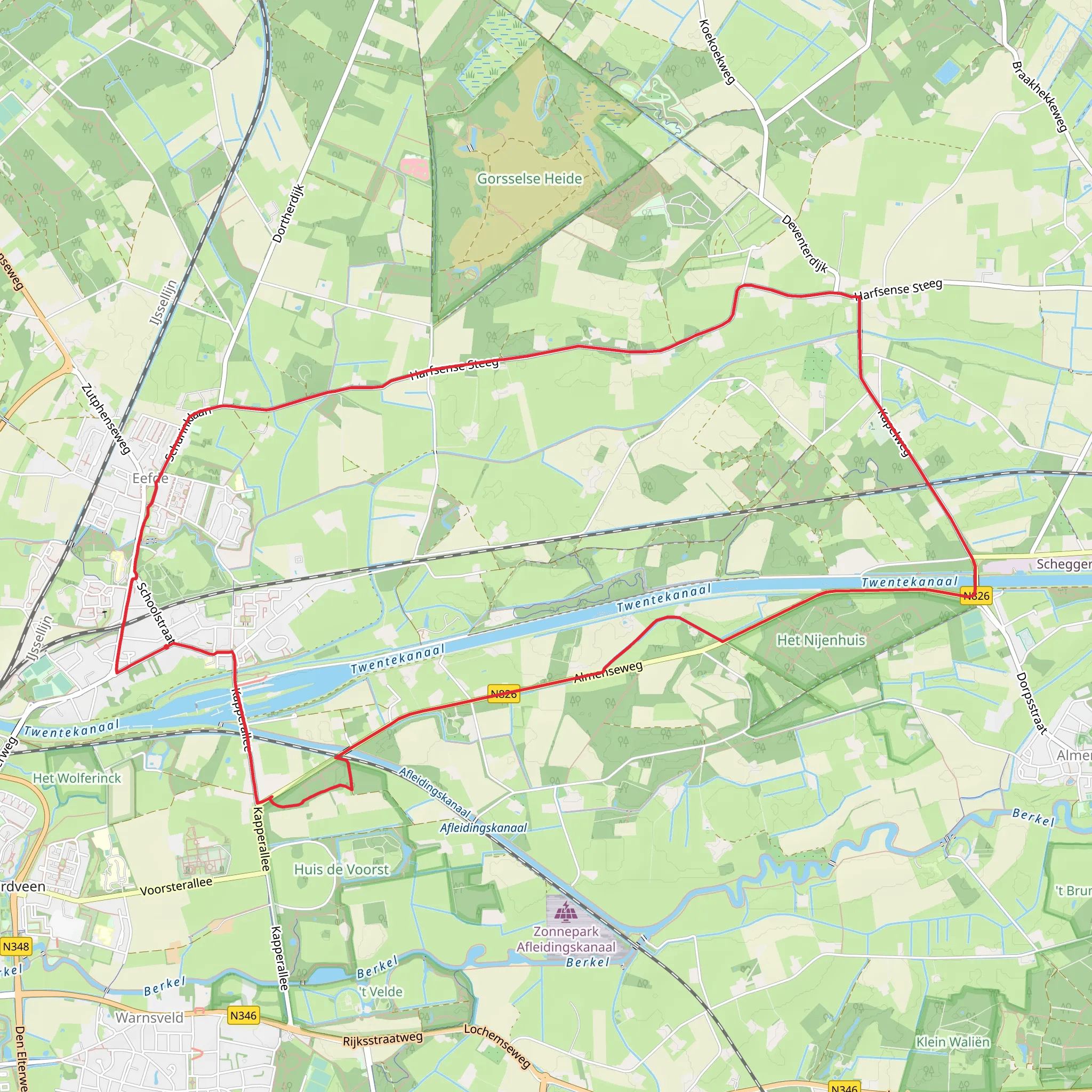 Twentekanaal via Rondje Twentekanaal and Calluna Route mobile static map