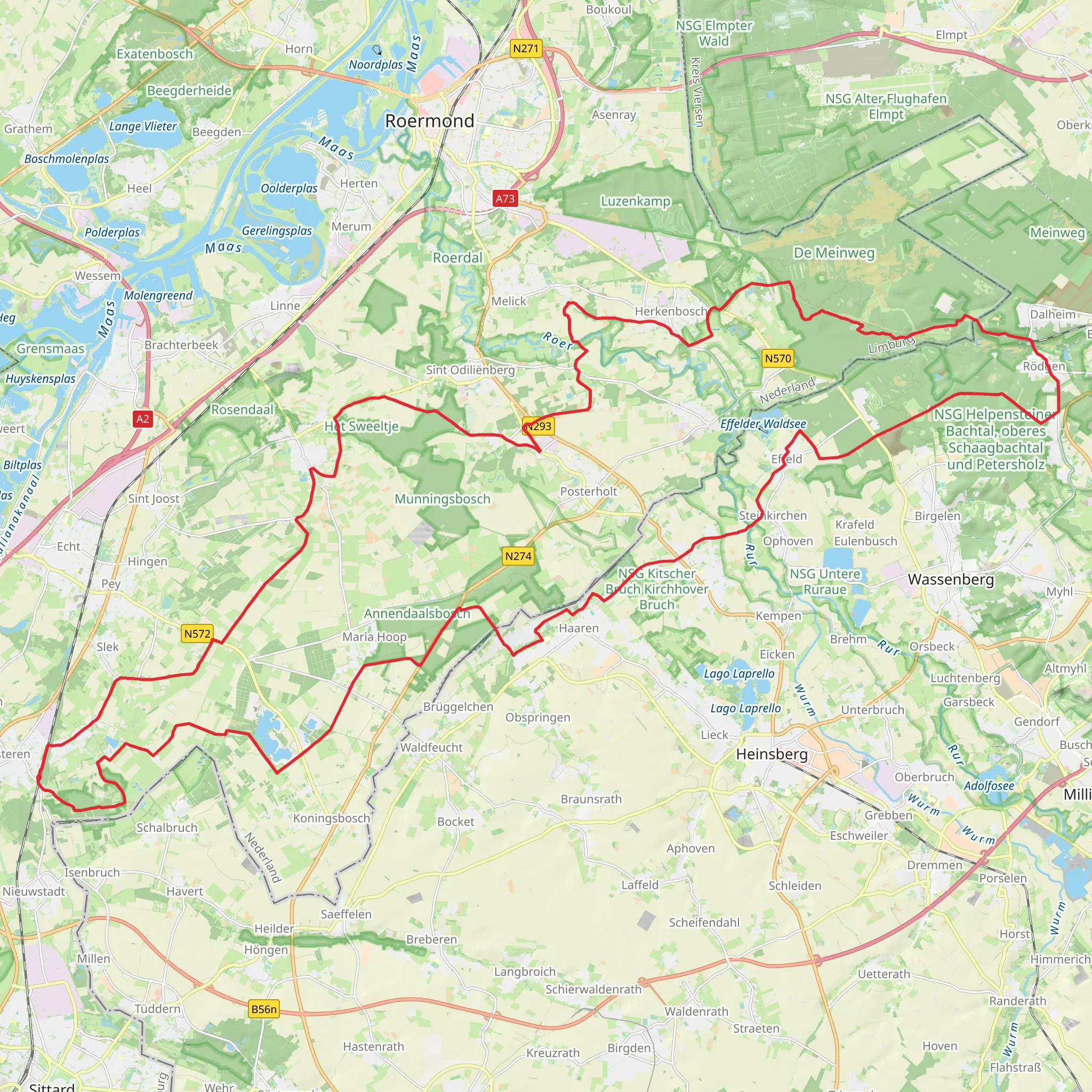 Het Sweeltje, Meinweg and Ijzerenbos Loop mobile static map