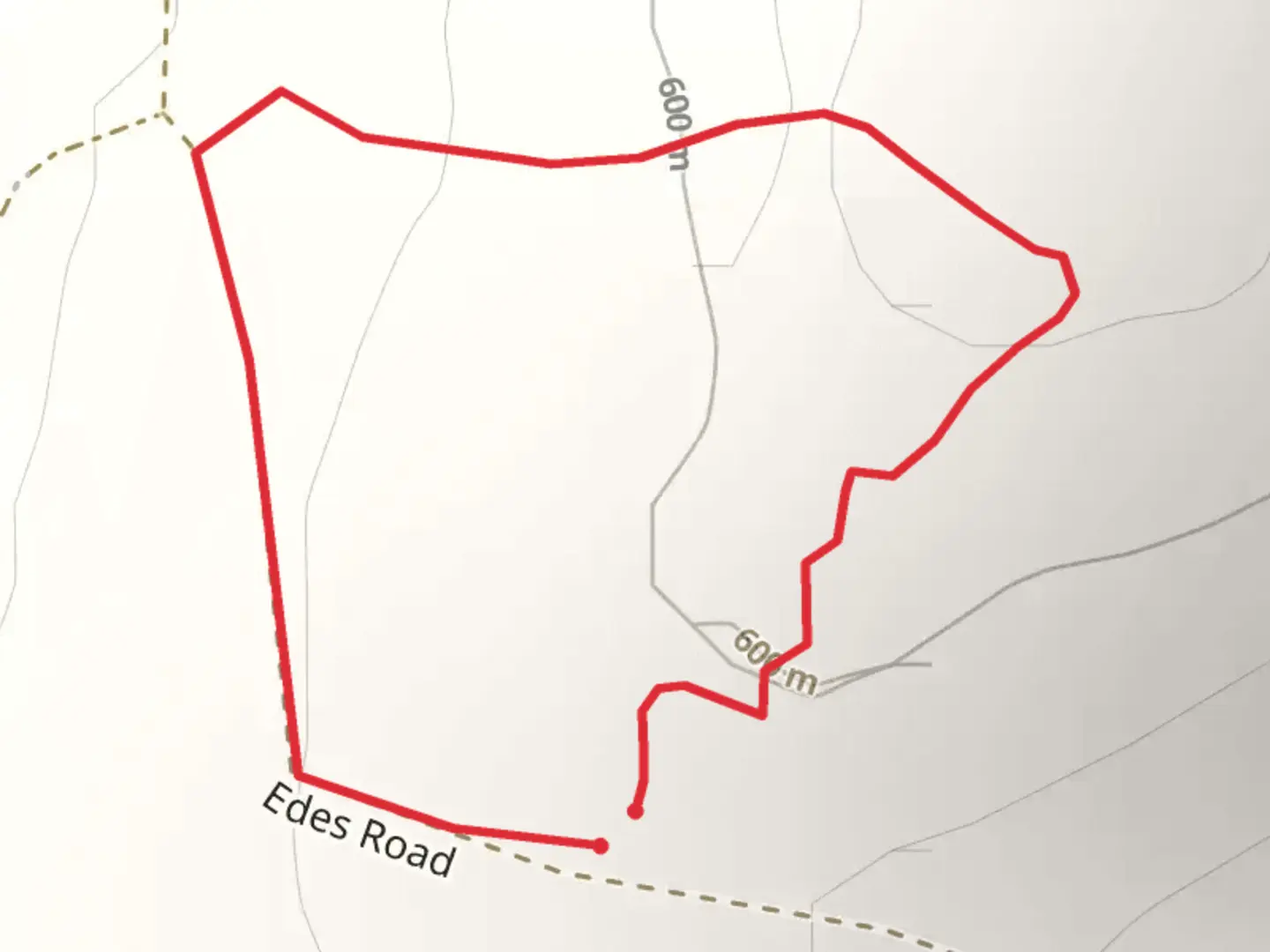 An image depicting the trail Edes Road Loop and its surrounding area.