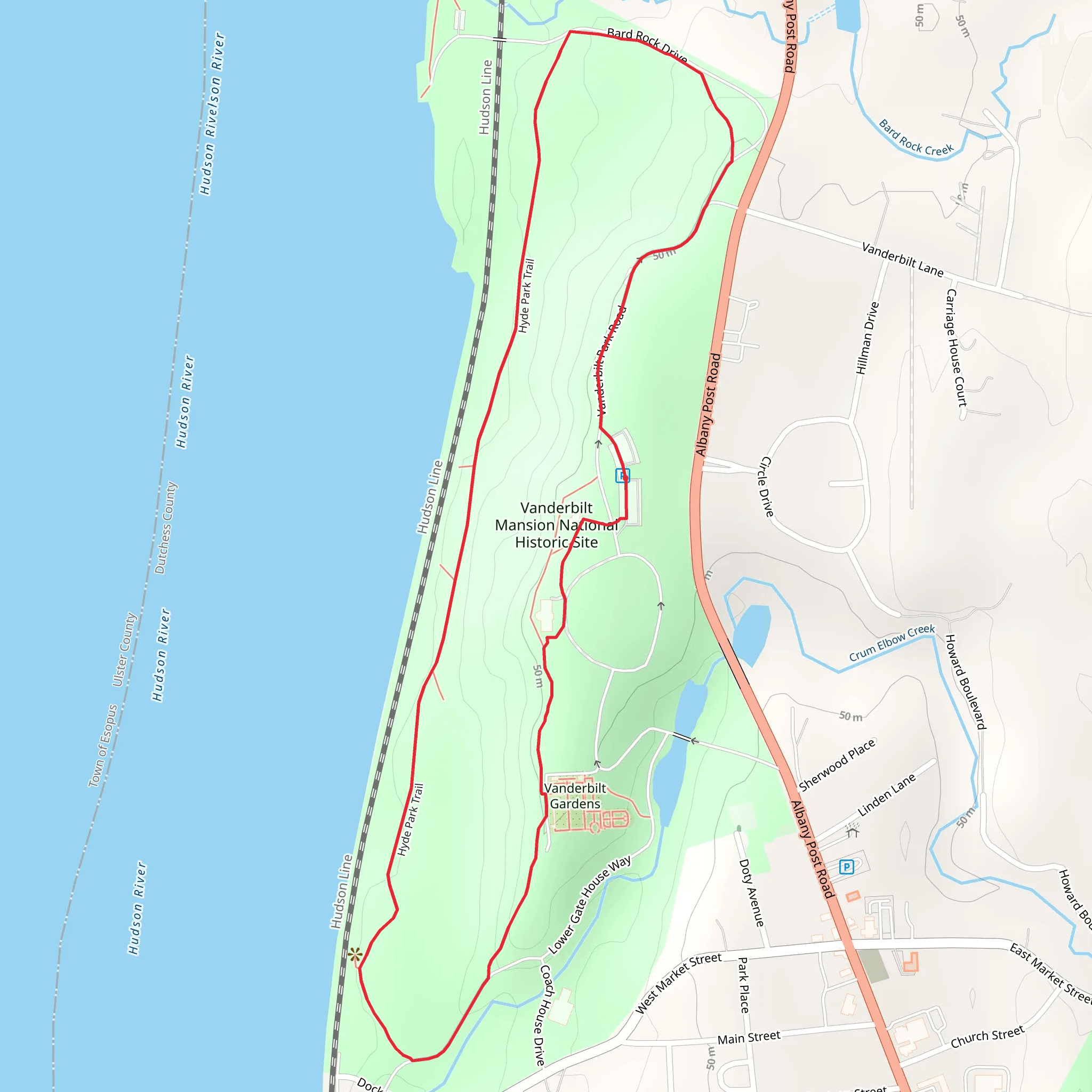 Vanderbilt Mansion National Historic Site Loop mobile static map