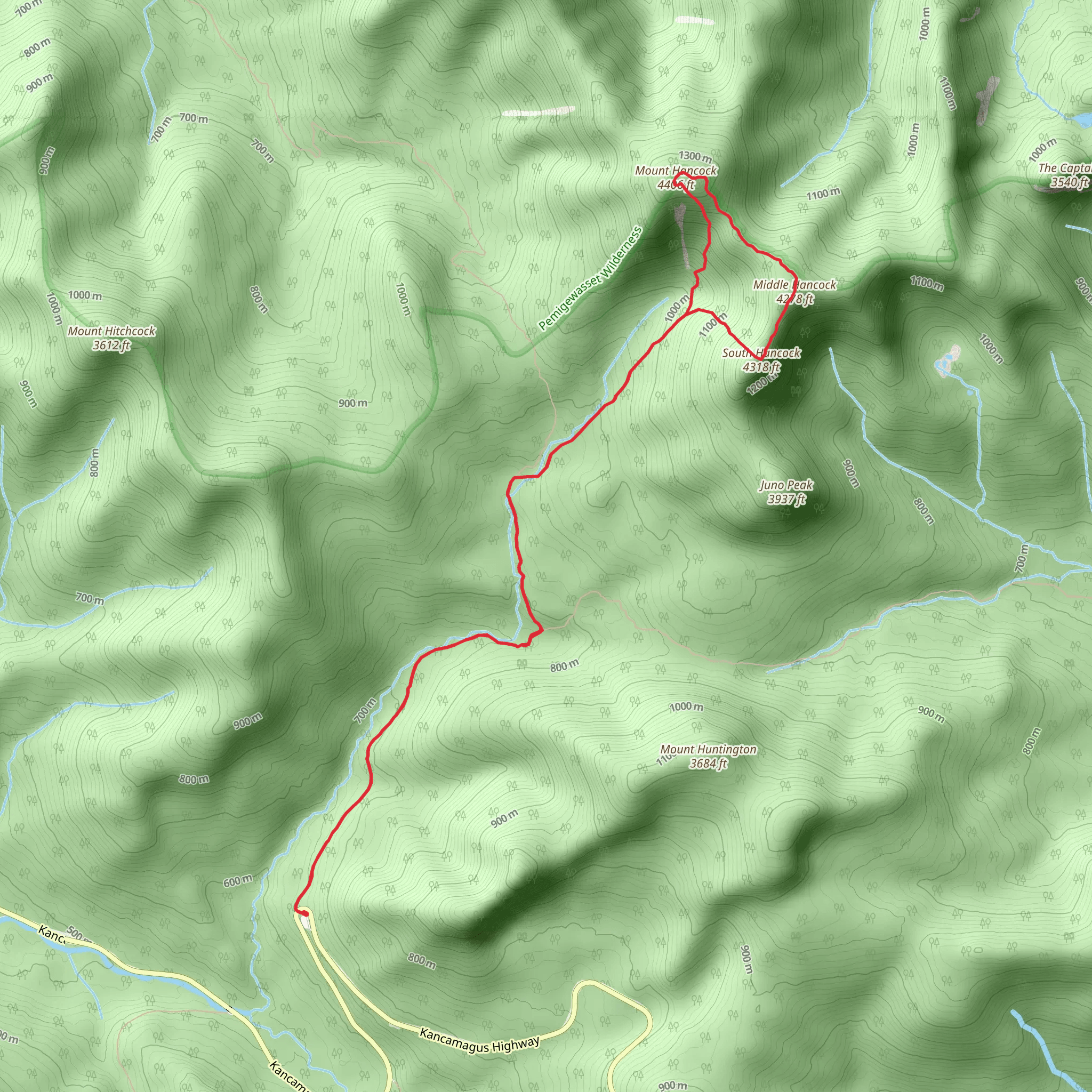 Hancock Loop via Hancock Notch Trail mobile static map