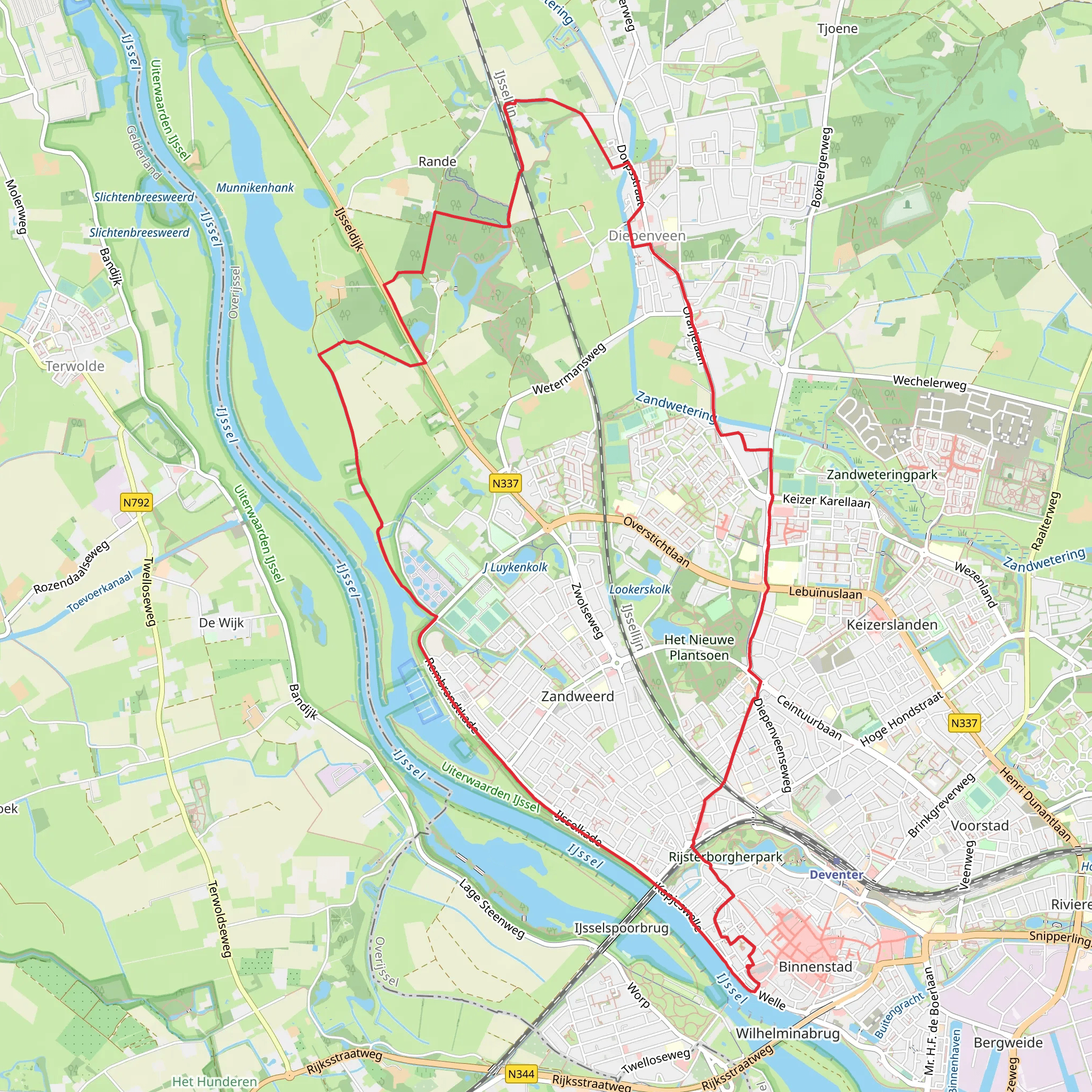 Onder de Linden, Ijsselkade and Laan van Borgele Loop mobile static map