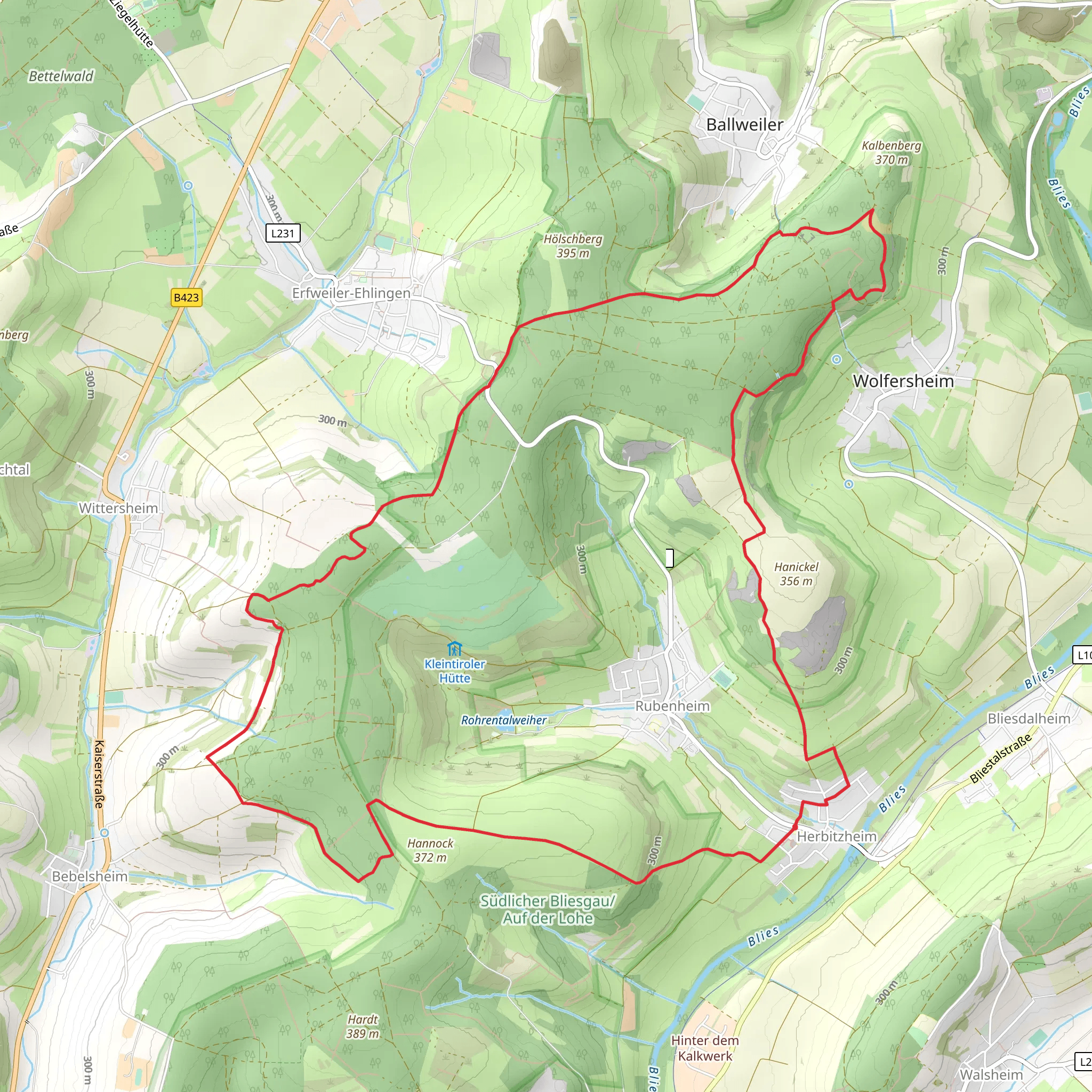 Herbitzheim Loop via Auf der Lohe mobile static map