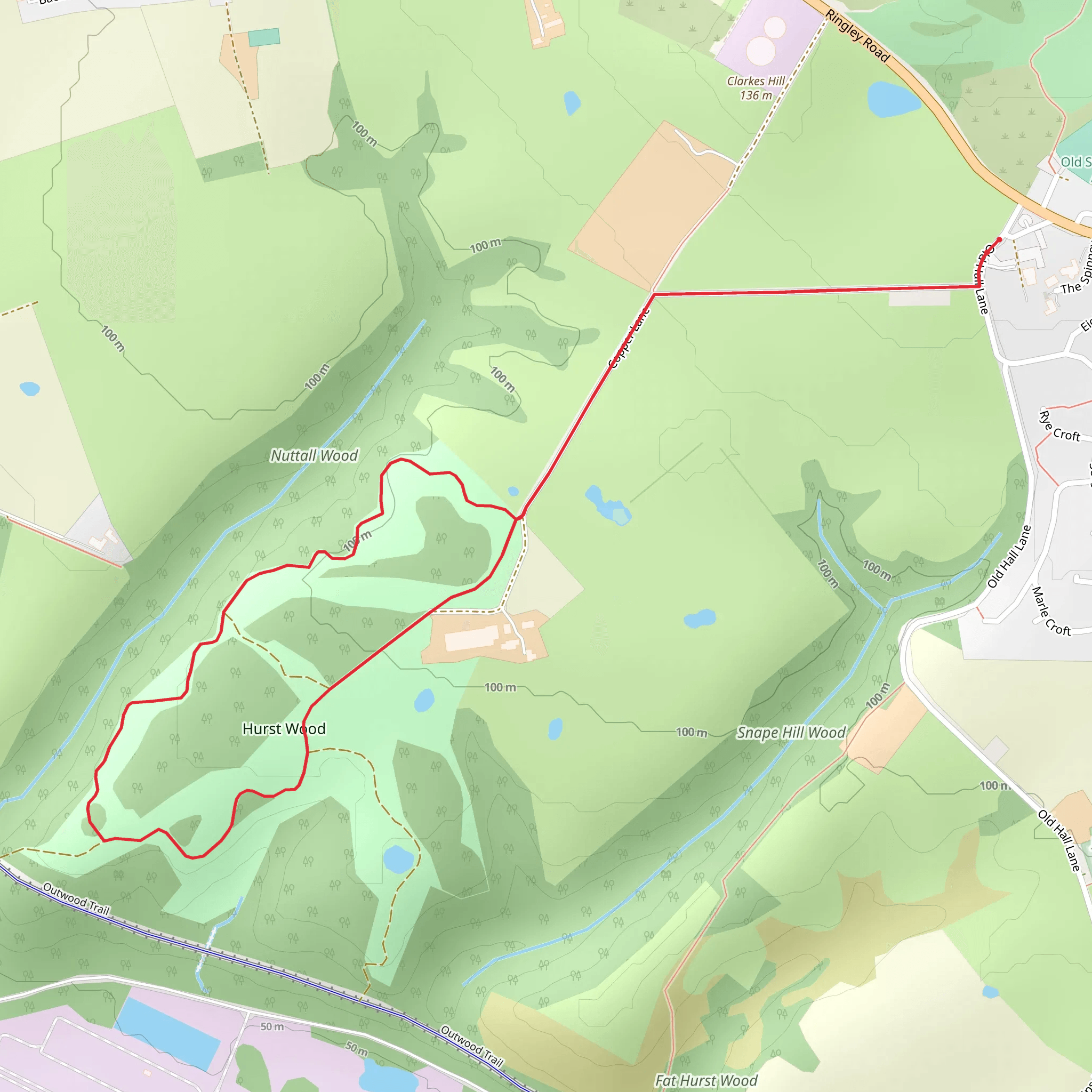 Hurst Wood Loop Walk mobile static map