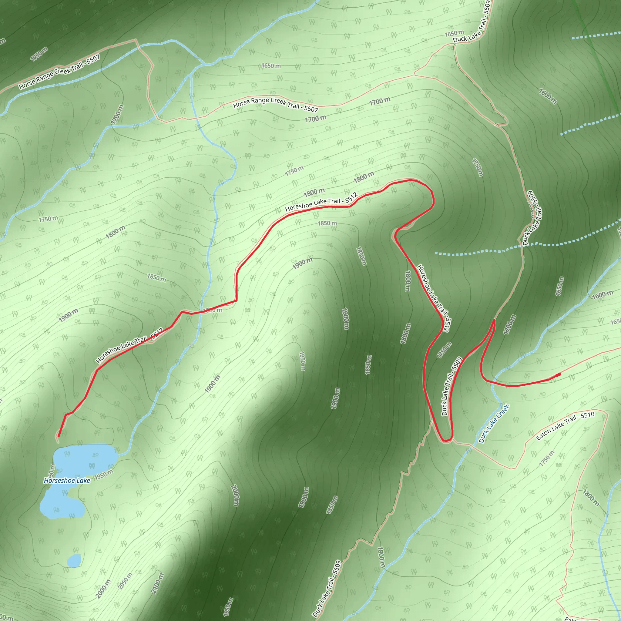 Horseshoe Lake via Duck Lakes Trail mobile static map